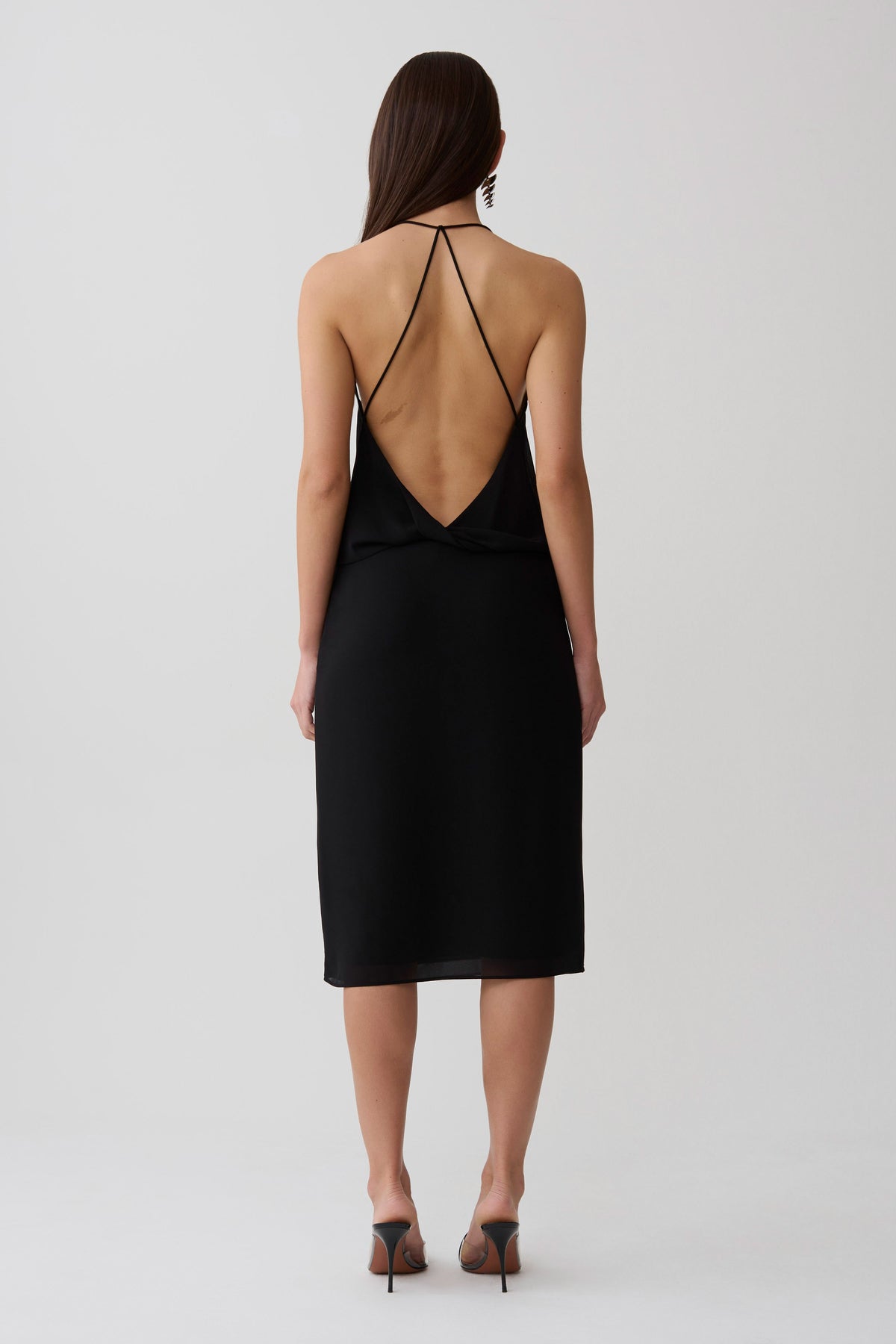 Amelia Chiffon Midi Skirt - Black