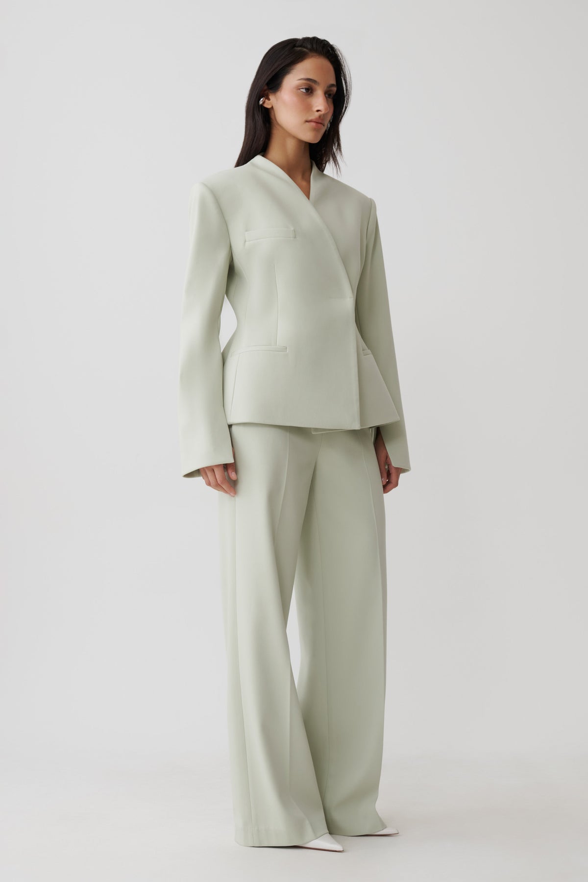 Katherine Suiting Straight Leg Pants - Sage