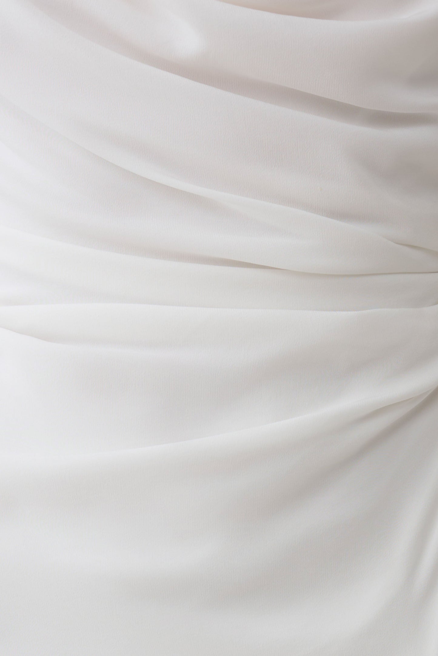 Lucile Cowl Drape Satin Mini Dress - White