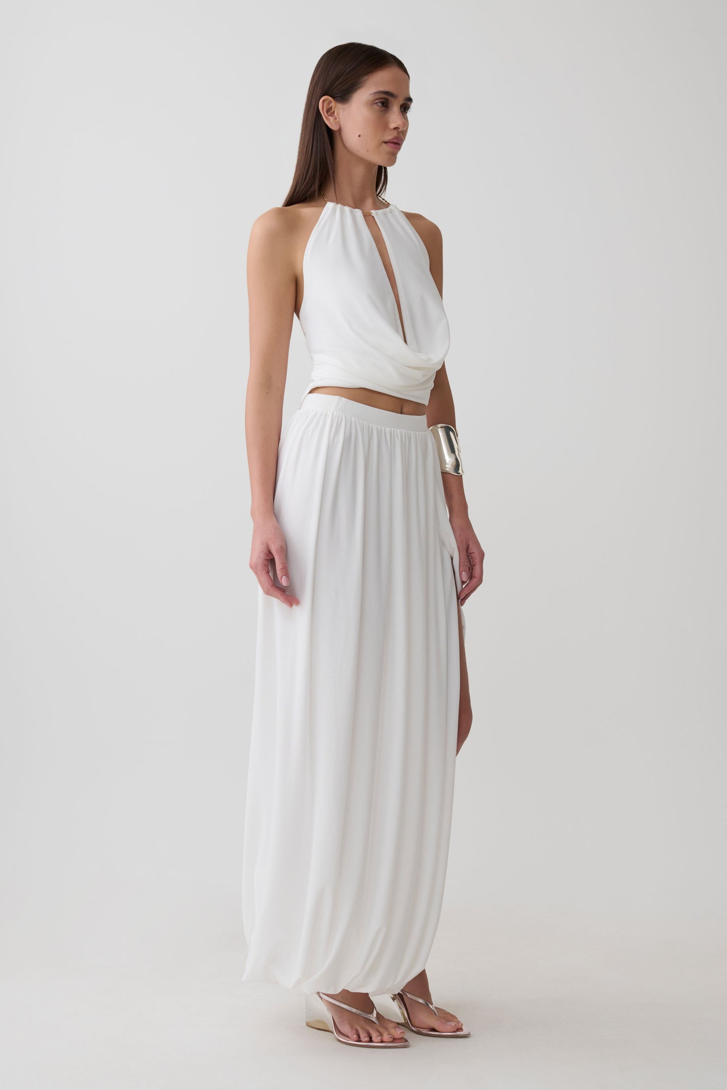 Banks Halter Neck Top With Hardware - White
