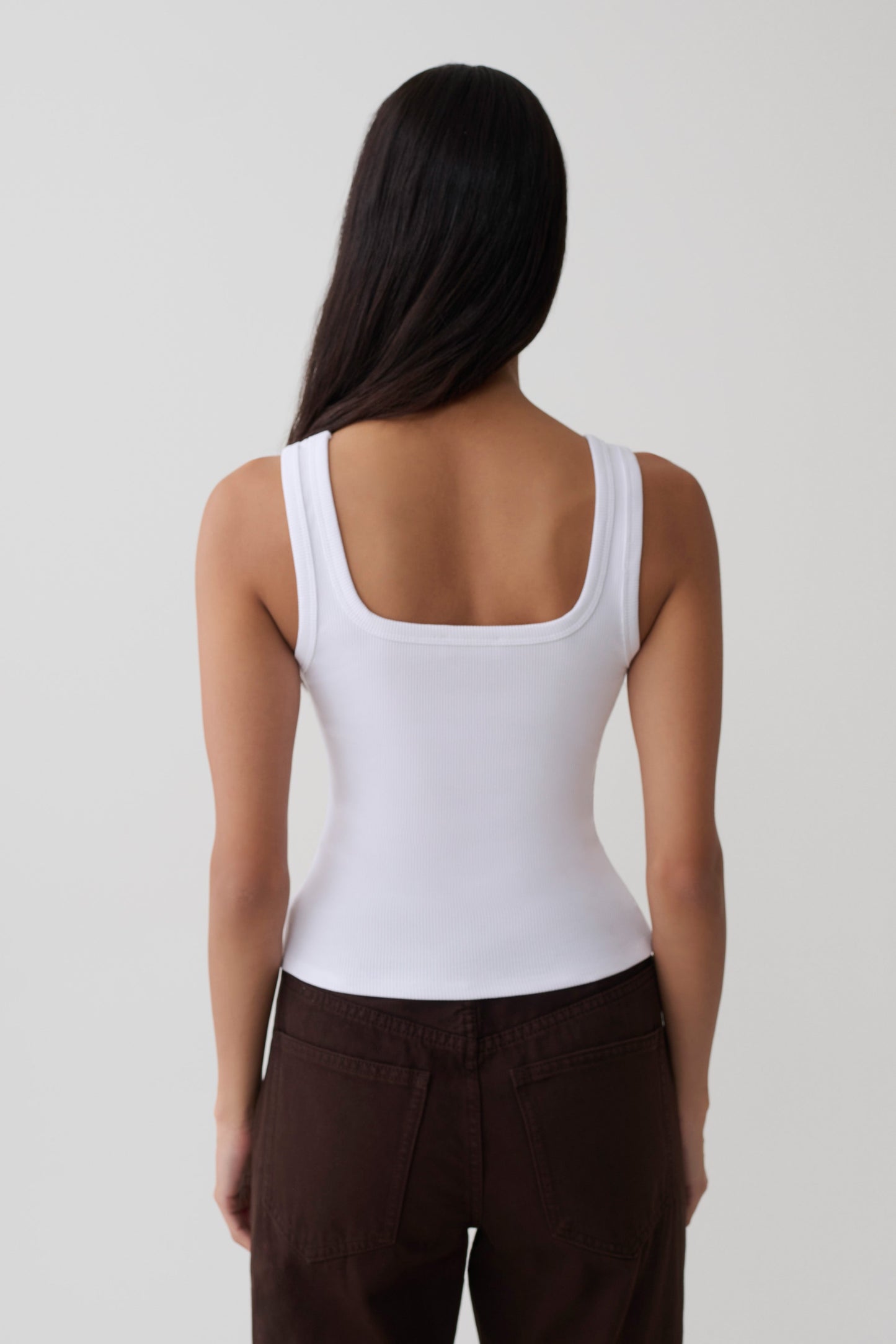 Ismay Square Neck Tank - White