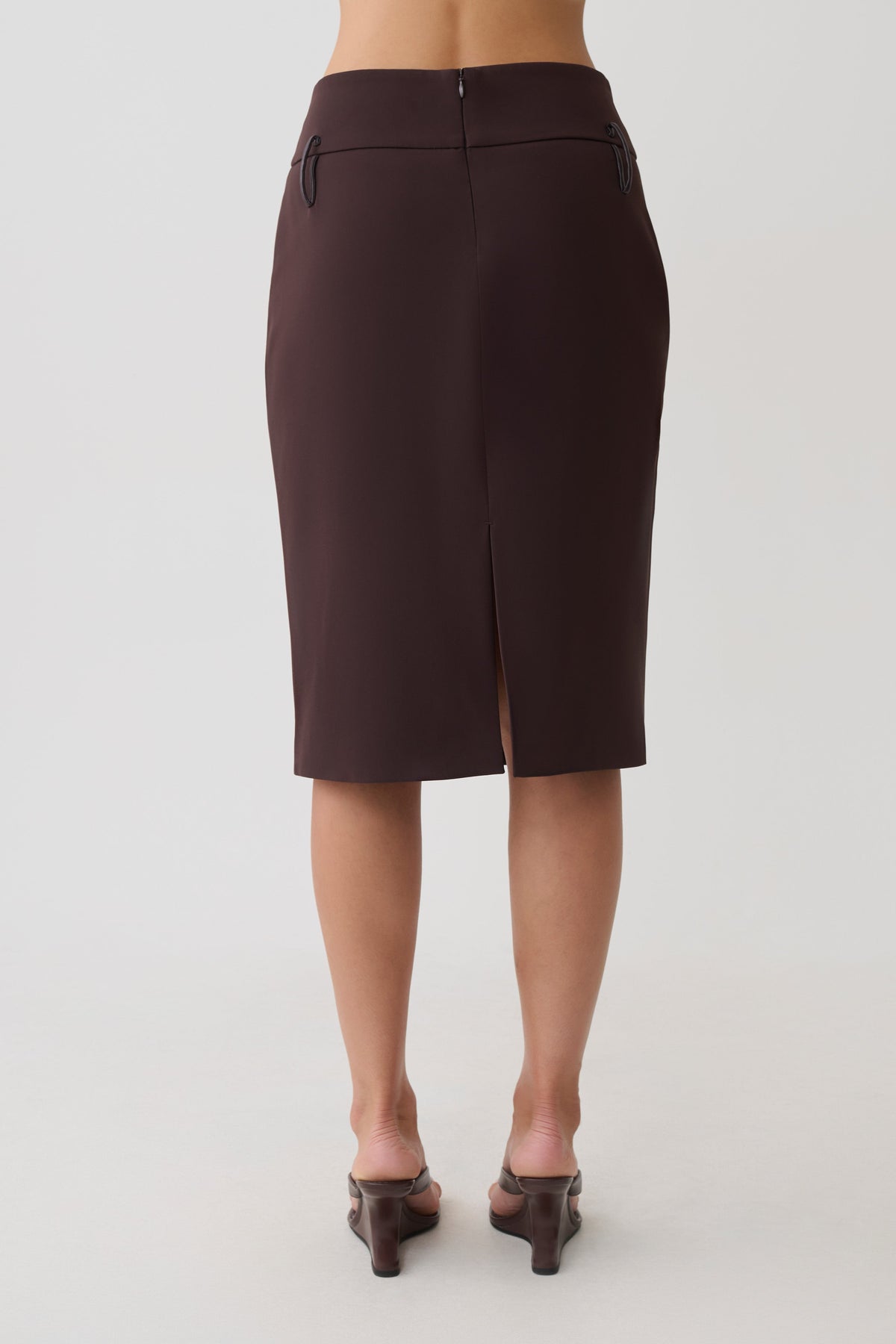 Brooke Suiting Midi Skirt - Burgundy