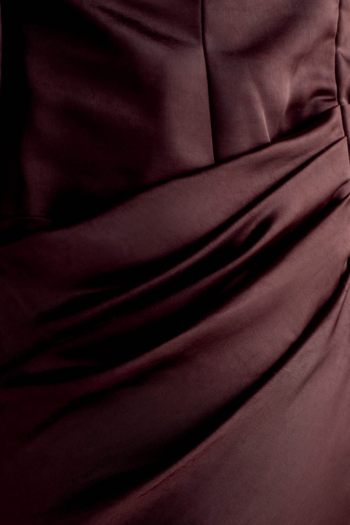 Iris Long Sleeve Satin Maxi Dress - Dark Chocolate