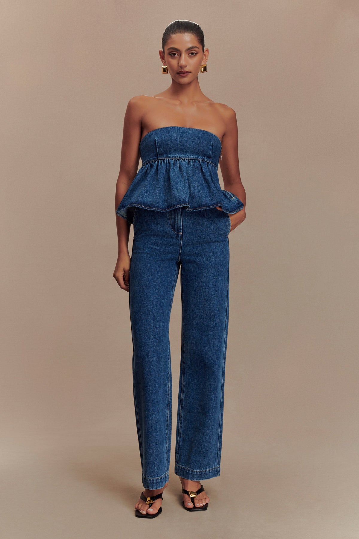 Rayne Wide Leg Denim Jeans - 90'S Blue