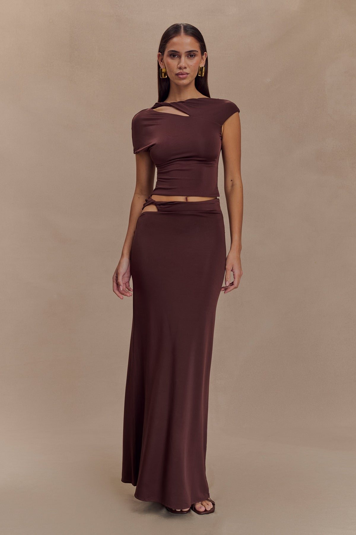 Haven Slinky Twist Top - Chocolate
