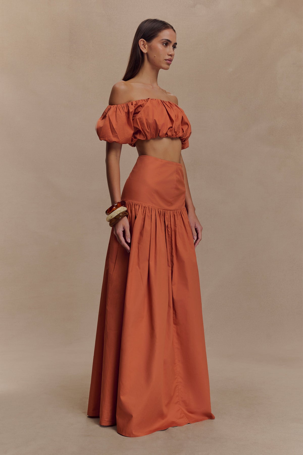 Autumn Maxi Skirt - Burnt Orange