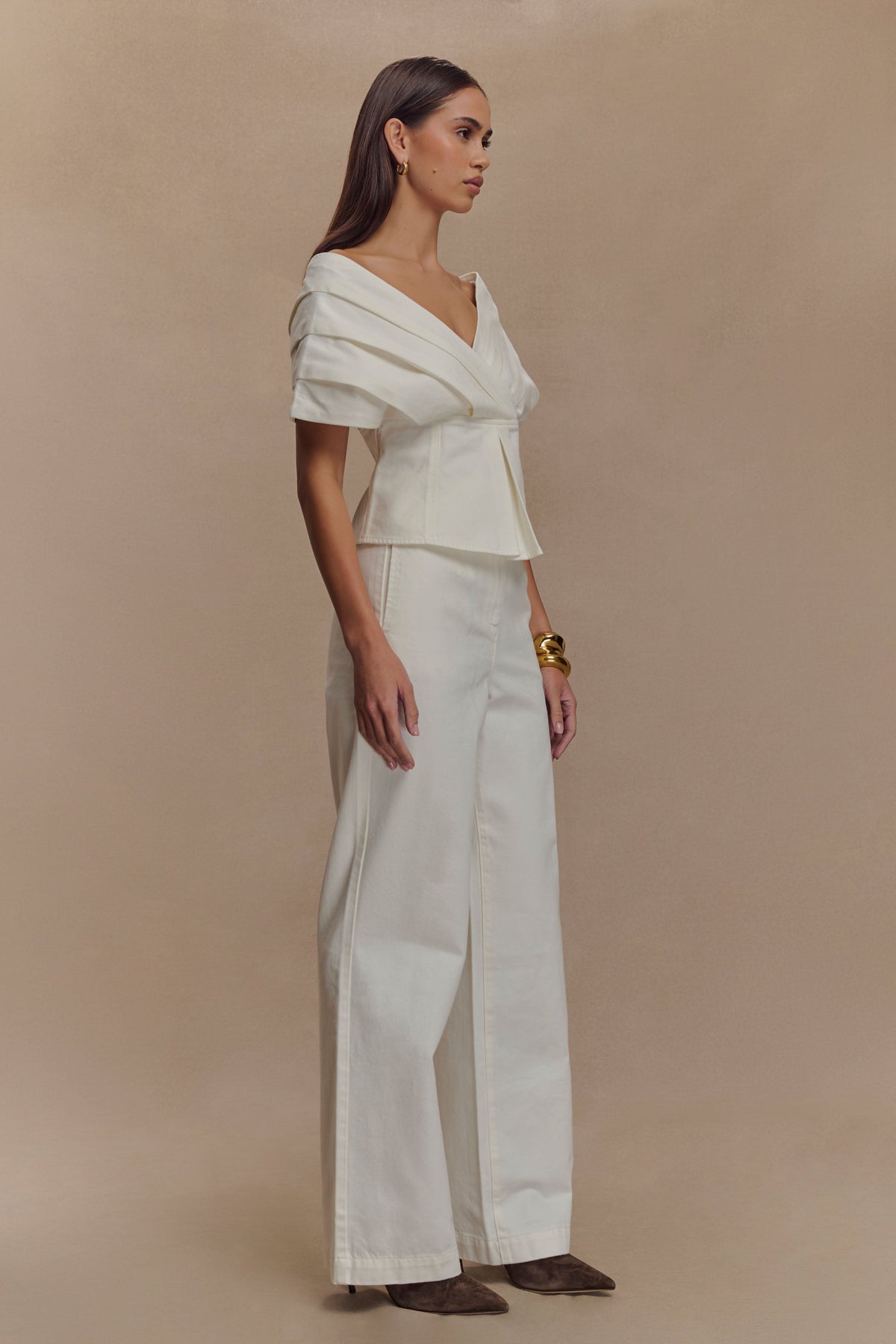 Rayne Wide Leg Denim Jeans - White