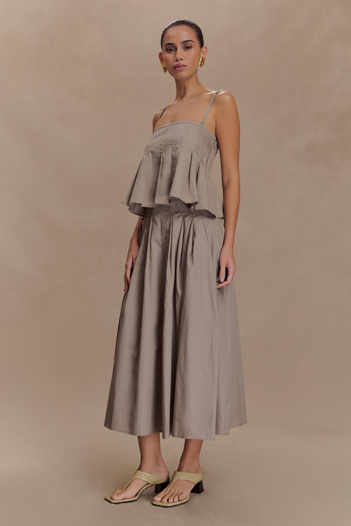 Mae Cotton Top - Pebble Brown