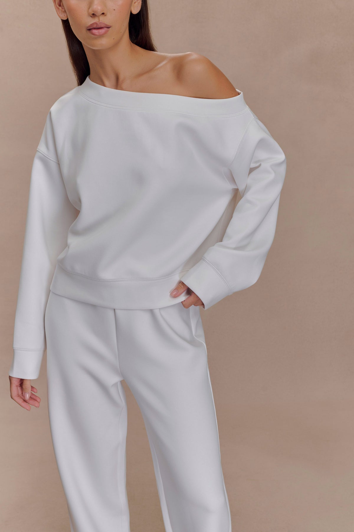 Aiden Slouchy Crew Jumper - Ivory