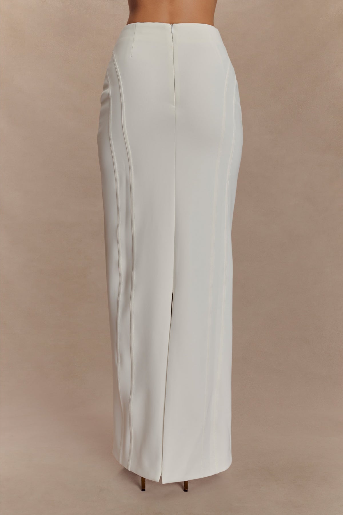 Alma High Waist Maxi Skirt - White