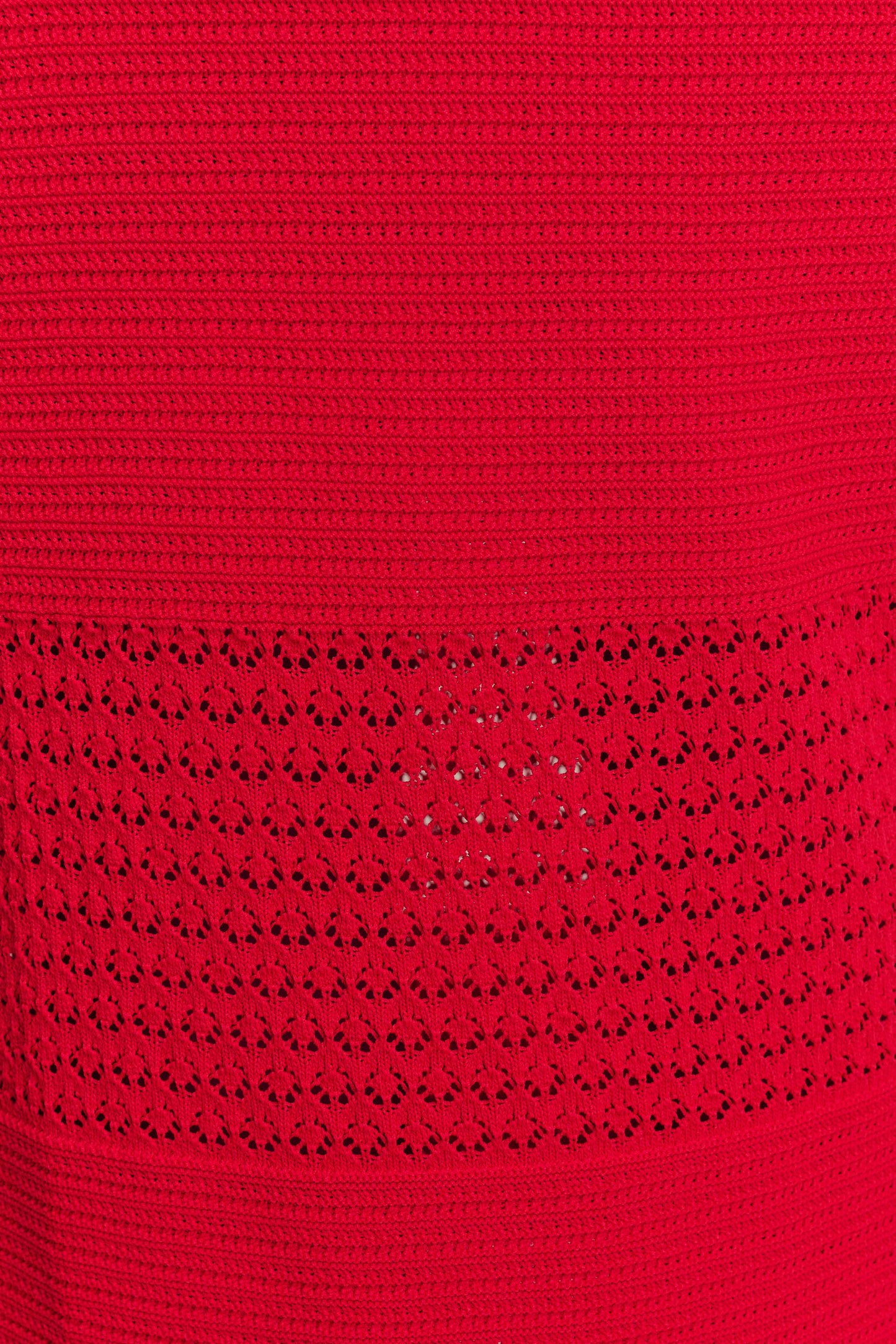 Madeline Scallop Knit Midi Skirt - Red