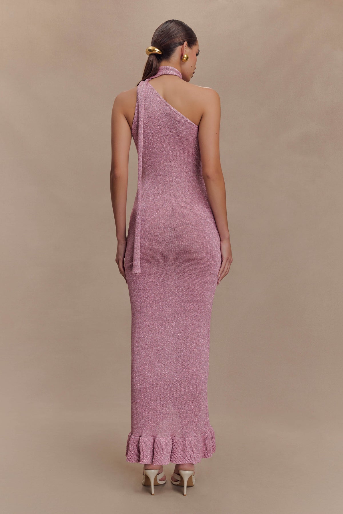Celestino Floral Metallic Knit Maxi Dress - Pink