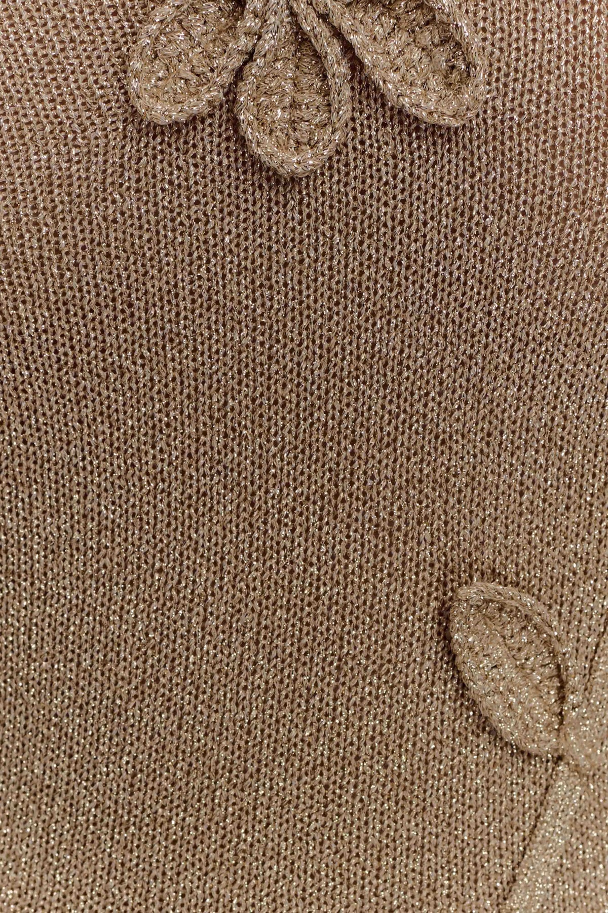 Leone One Shoulder Metallic Knit Top - Gold