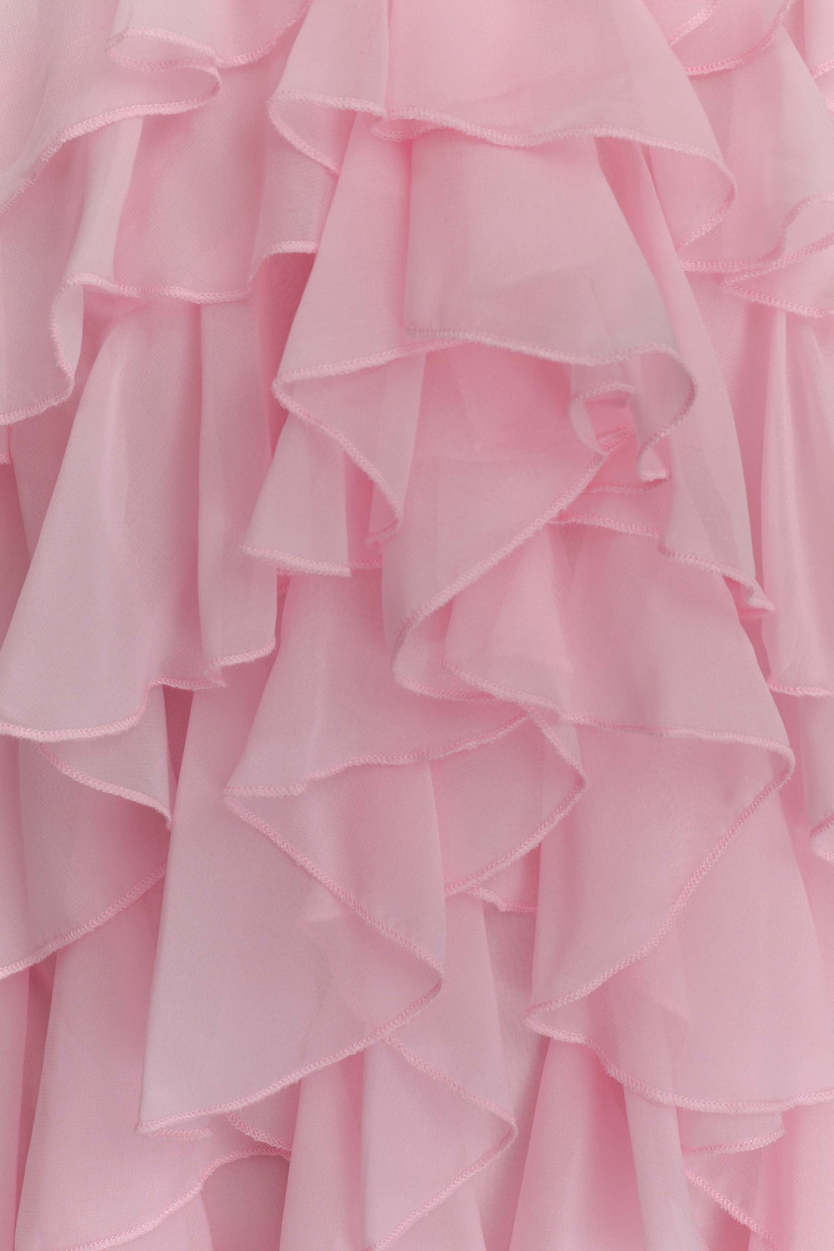 Marigold Ruffle Halter Mini Dress - Powder Pink