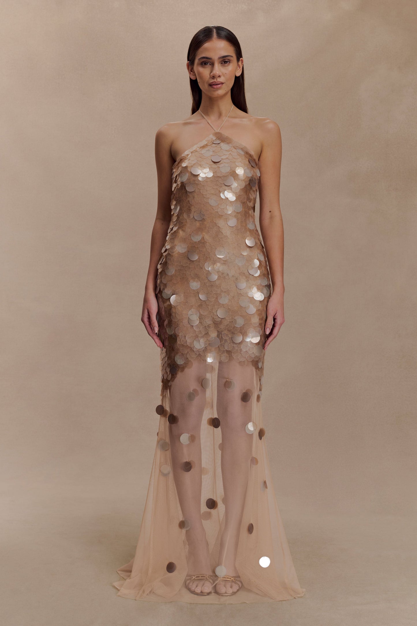 Jenny Hand Embellished Maxi Dress - Gold