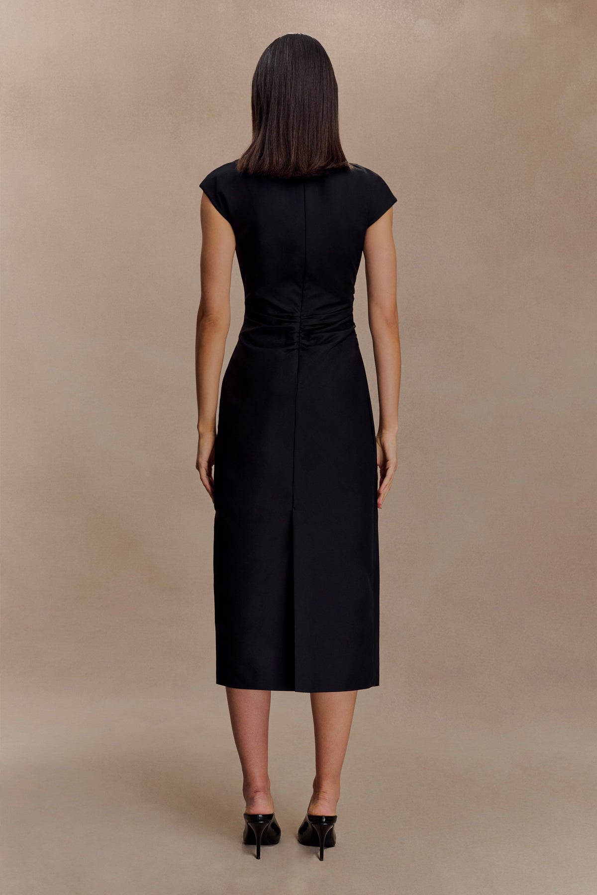 Lorena Cotton Midi Dress - Black