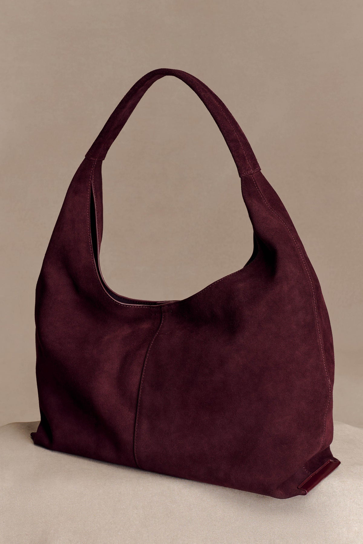 Hazel Slouchy Suede Bag - Burgundy