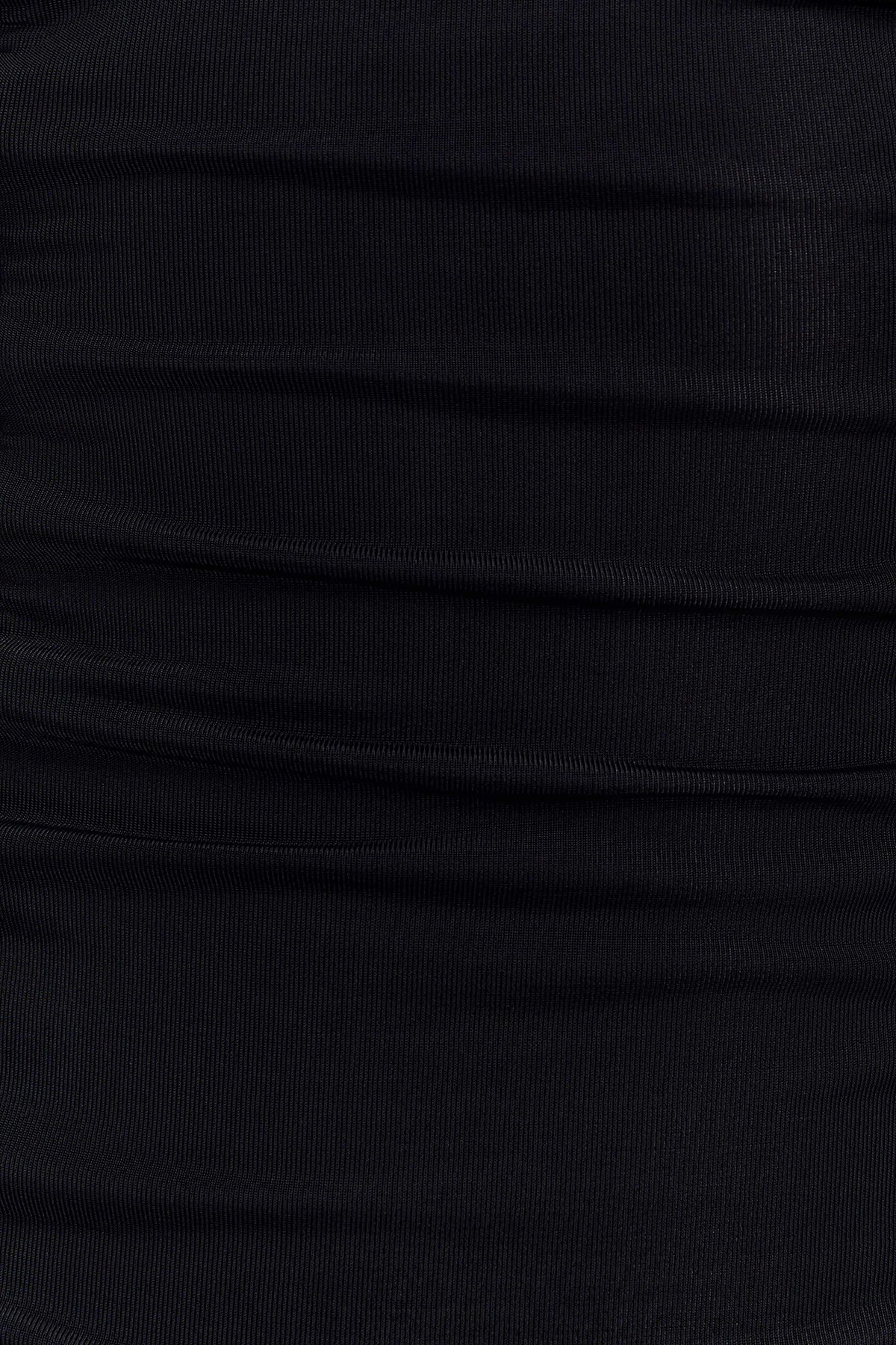 Mattea Slinky And Mesh Maxi Dress With Scarf - Black