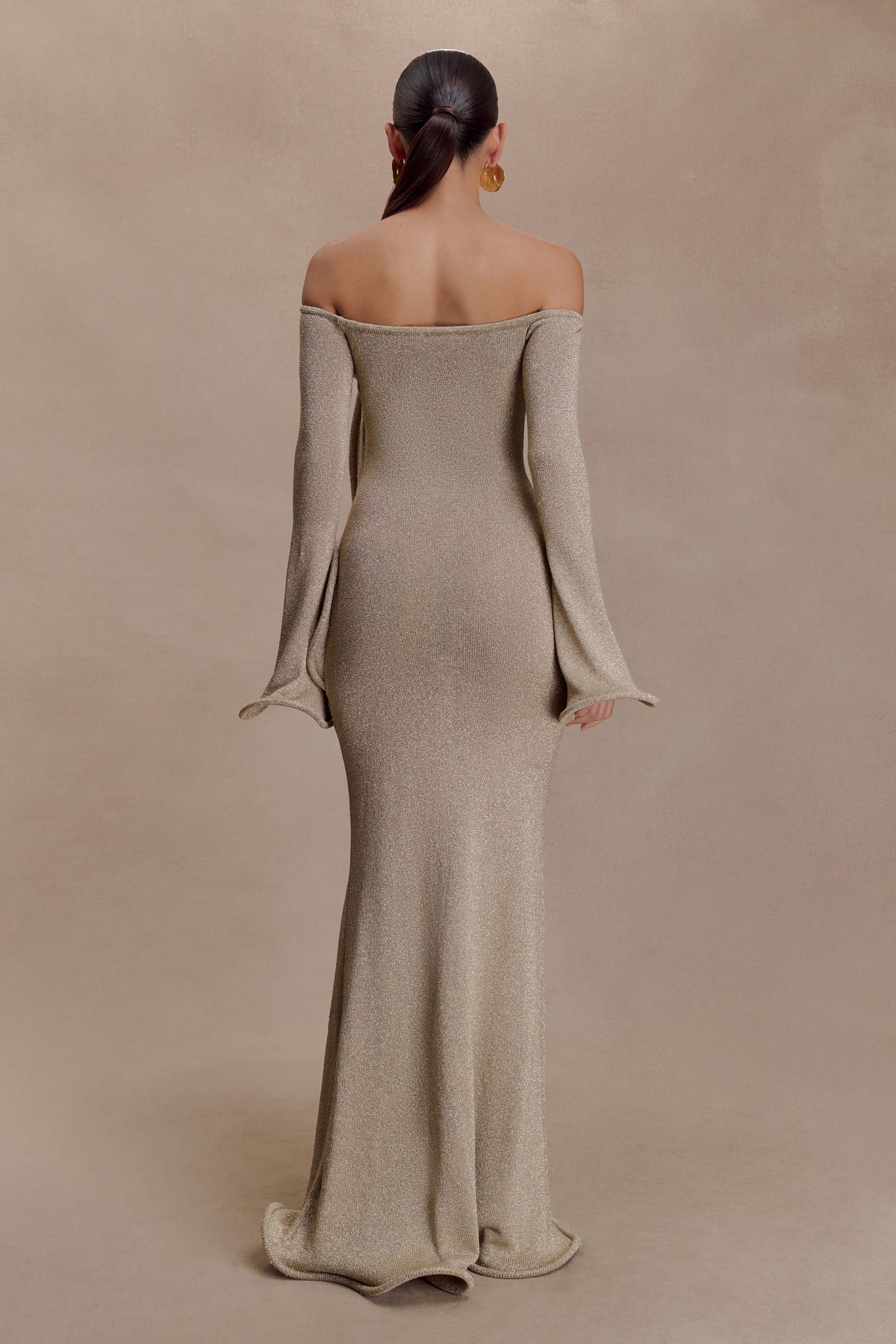 Sandrine Lurex Knit Maxi Dress - Gold