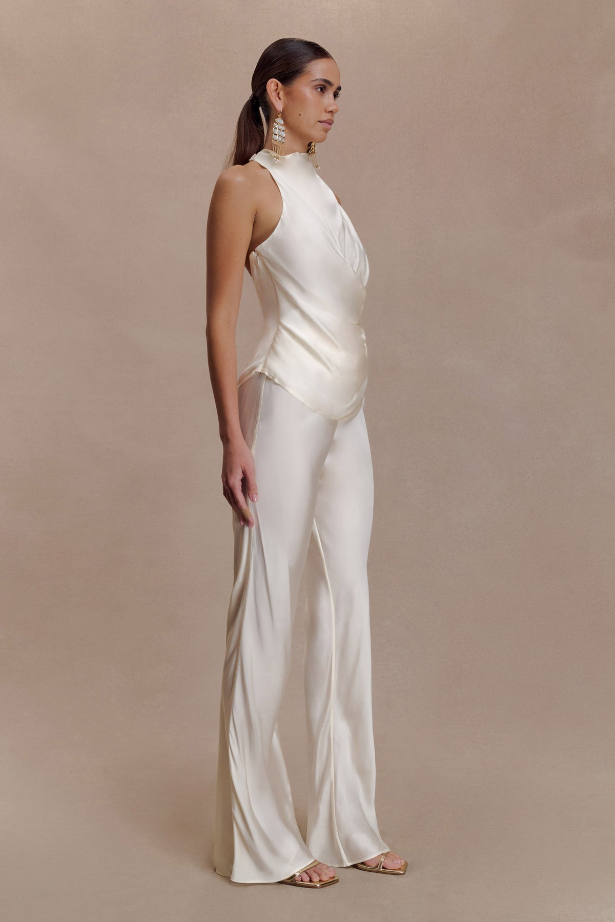 Bianca Satin Pants - Ivory