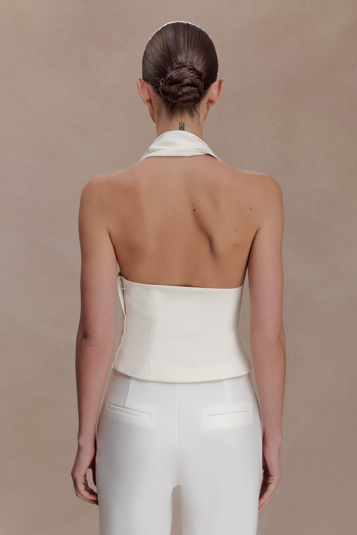 Marina Halter Top With Hardware - Ivory