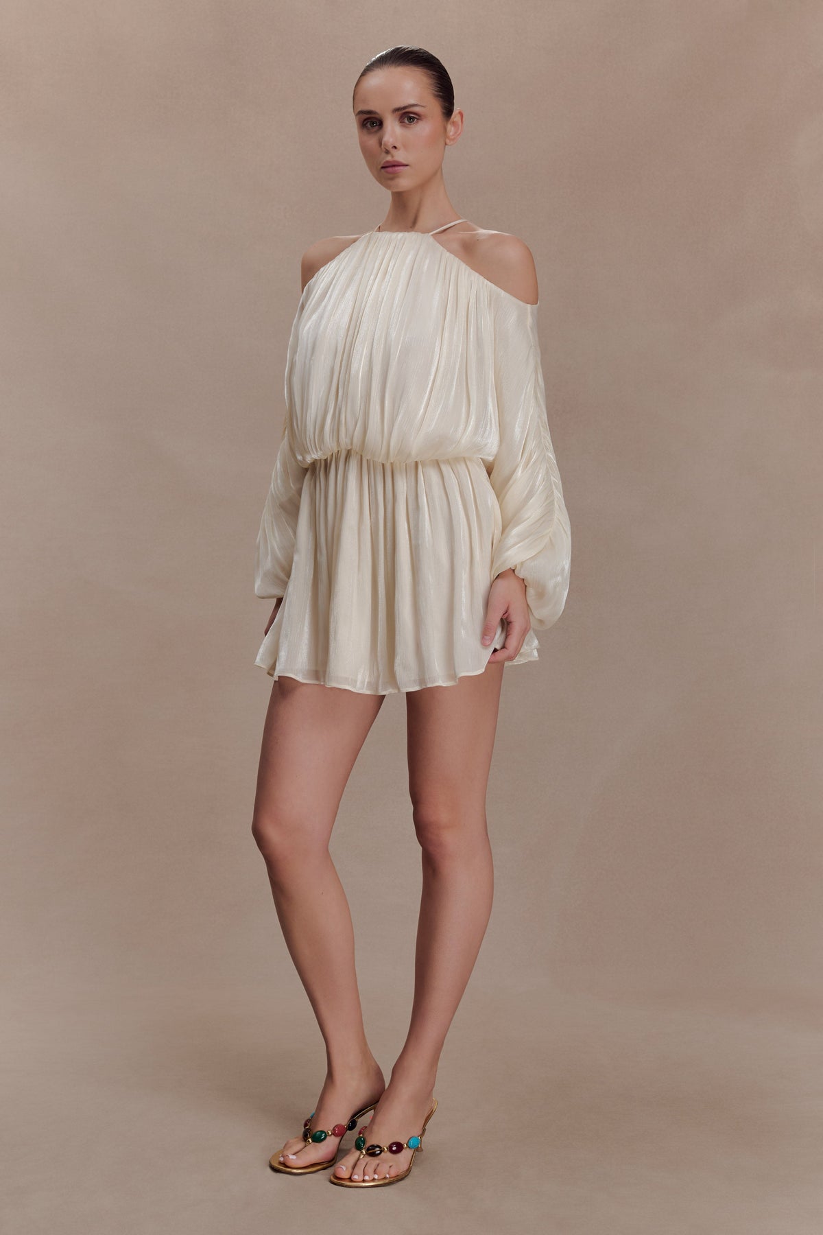 Minna Halter Mini Dress - Opal White