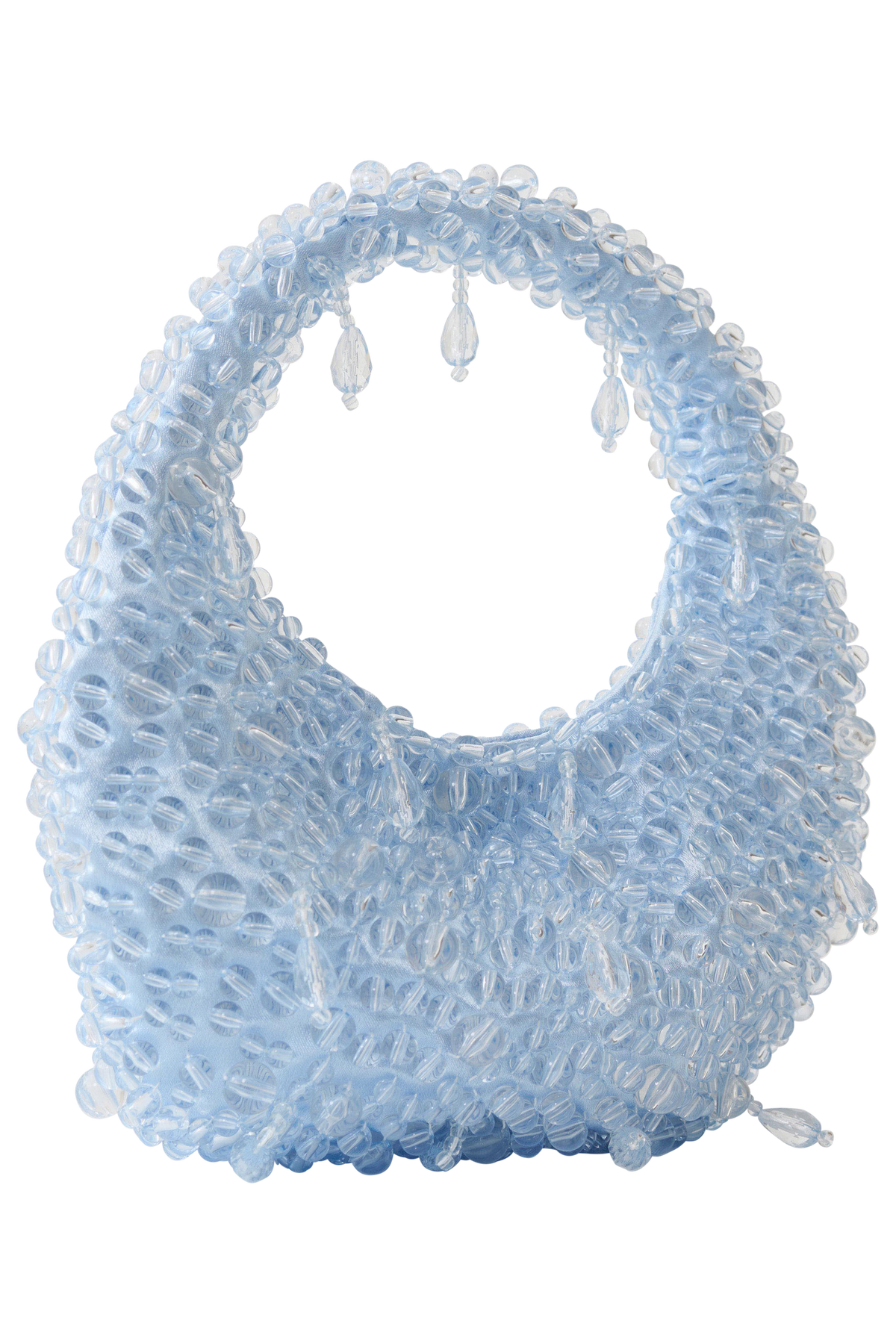 Amara Pearl Teardrop Beaded Bag - Pale Blue