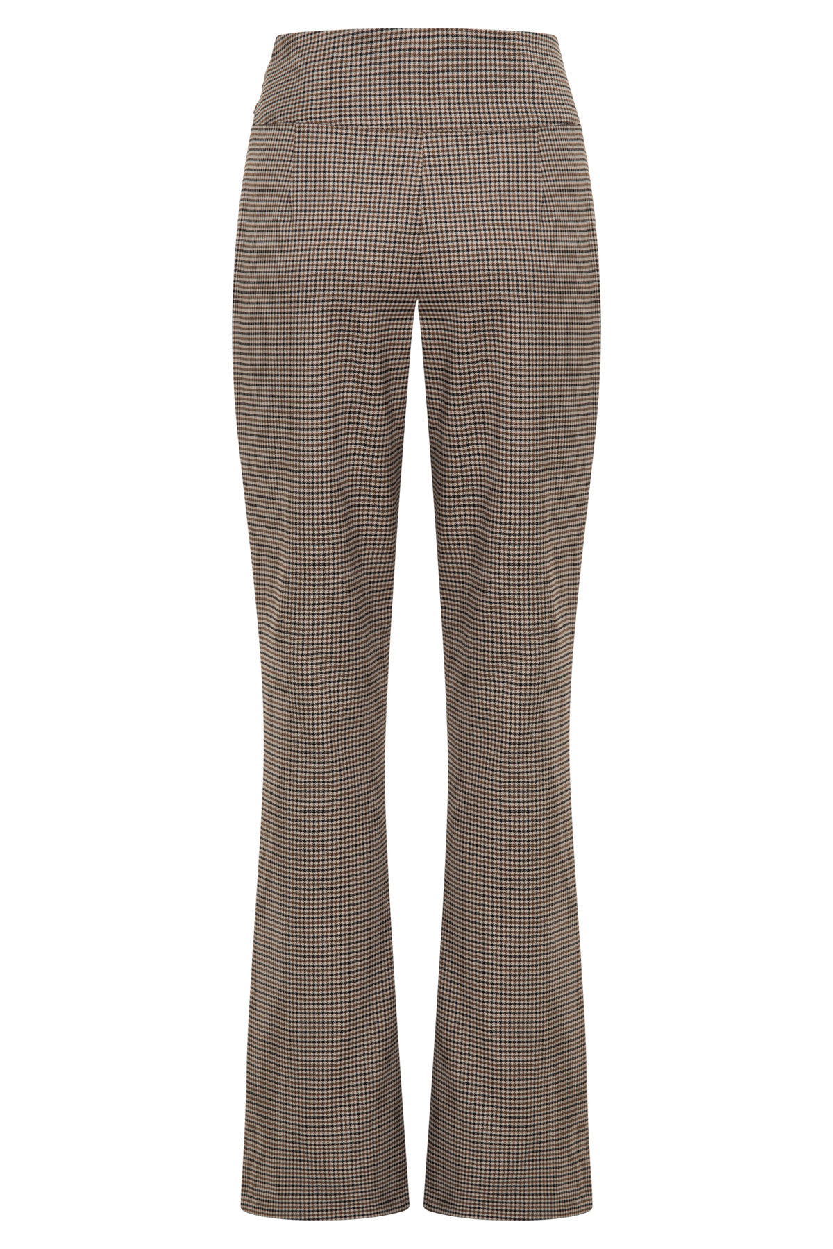 Sweeney Mid Rise Buckle Straight Leg Pant - Tan Check