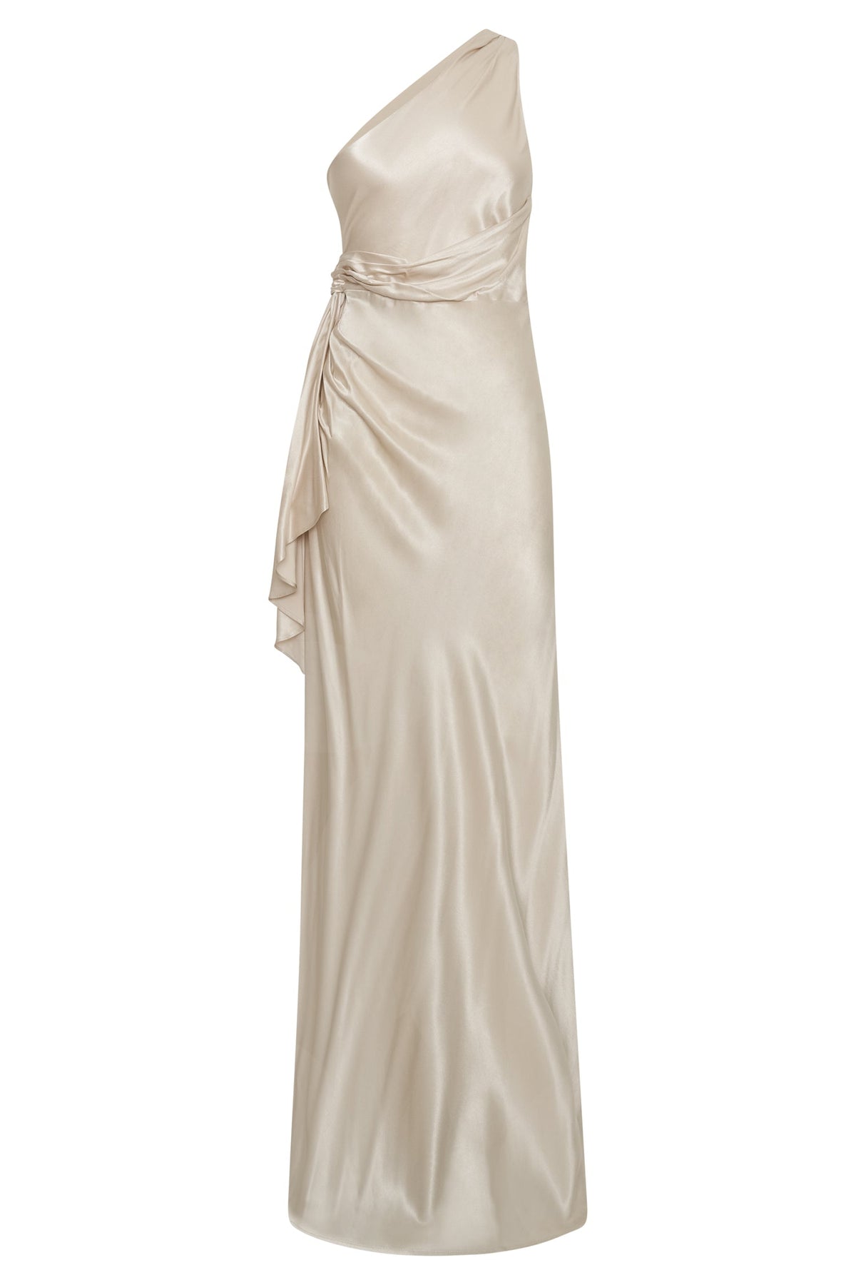 Calliope One Shoulder Maxi Dress - Blush Gold