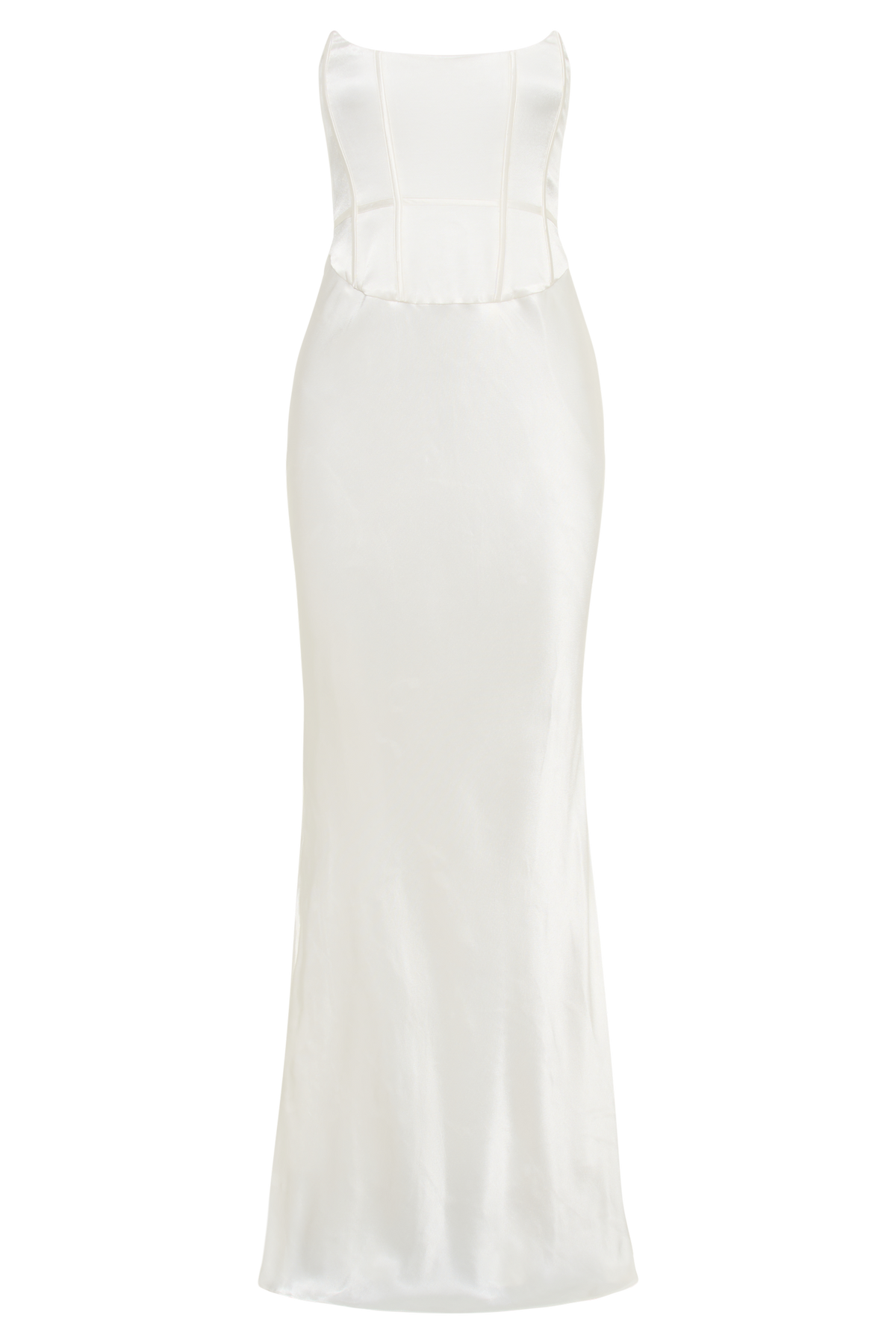 Harlow Satin Strapless Maxi Dress - Ivory