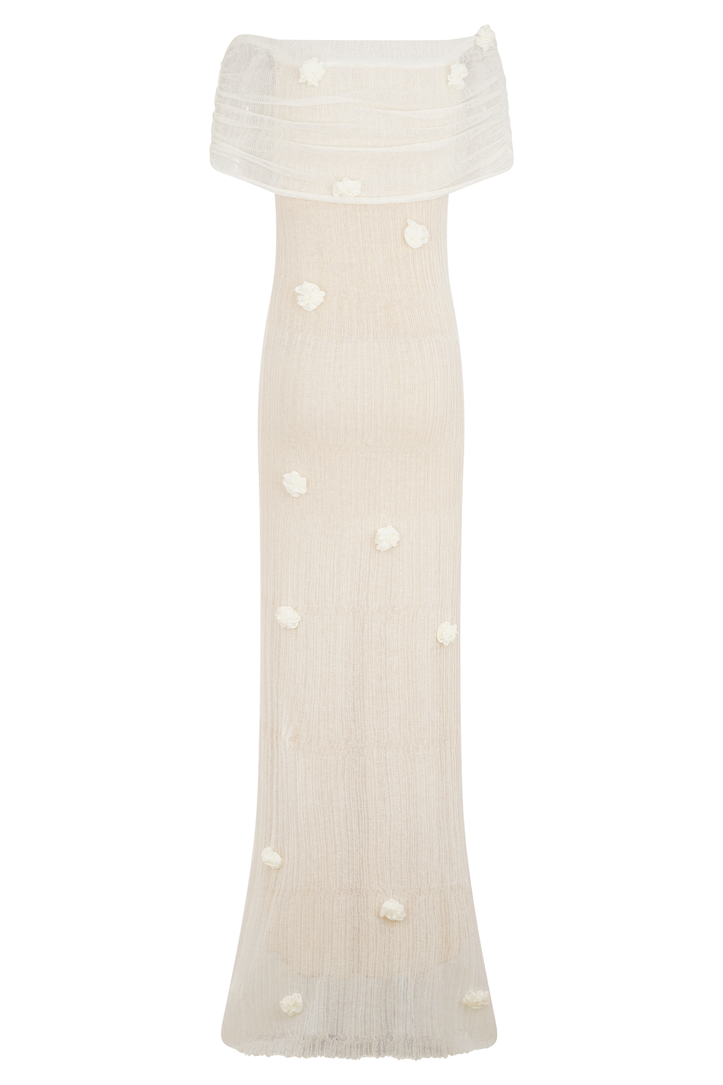 Brynn Orchid Knit Maxi Dress - Ivory