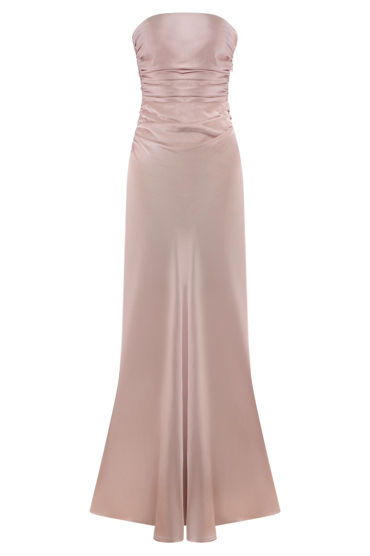 Cedar Strapless Satin Maxi Dress - Soft Pink