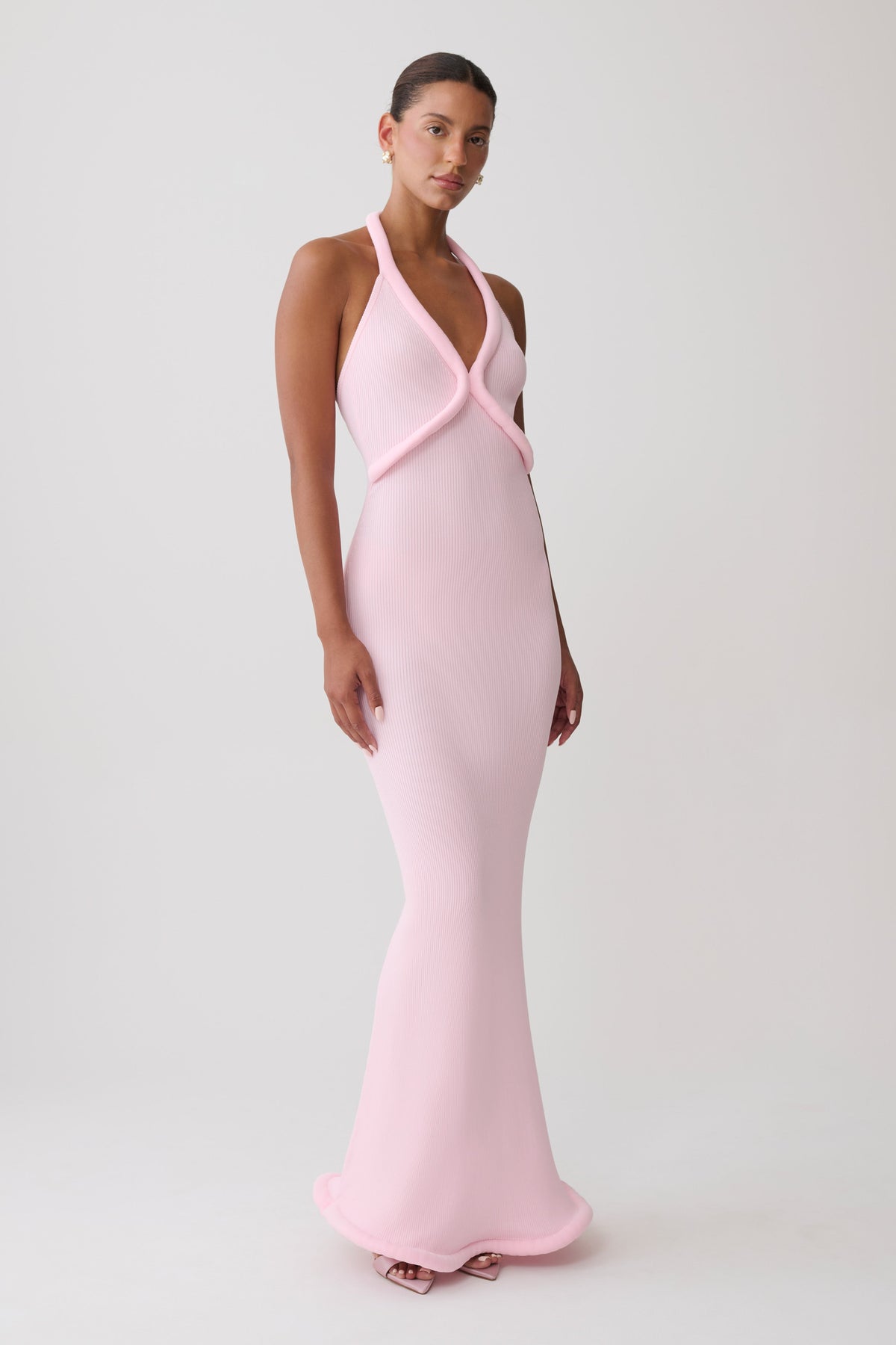 Jennifer Tubular Knit Maxi Dress - Candy Pink