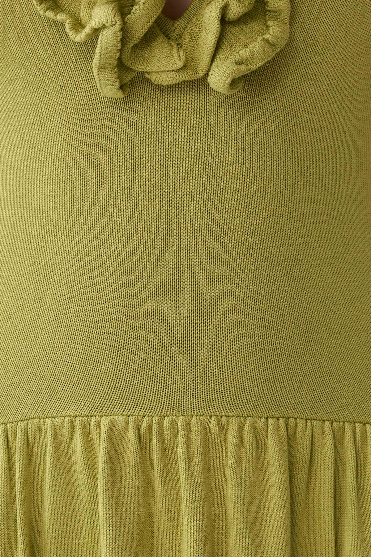 Tayler Ruffle Knit Maxi Dress - Chartreuse