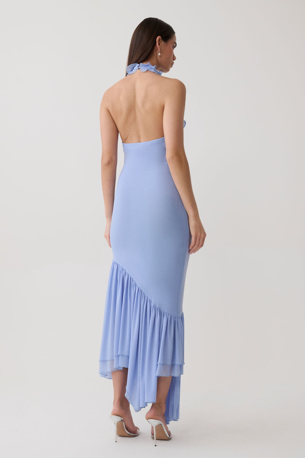 Maisey Mesh Midi Dress - Cornflower Blue