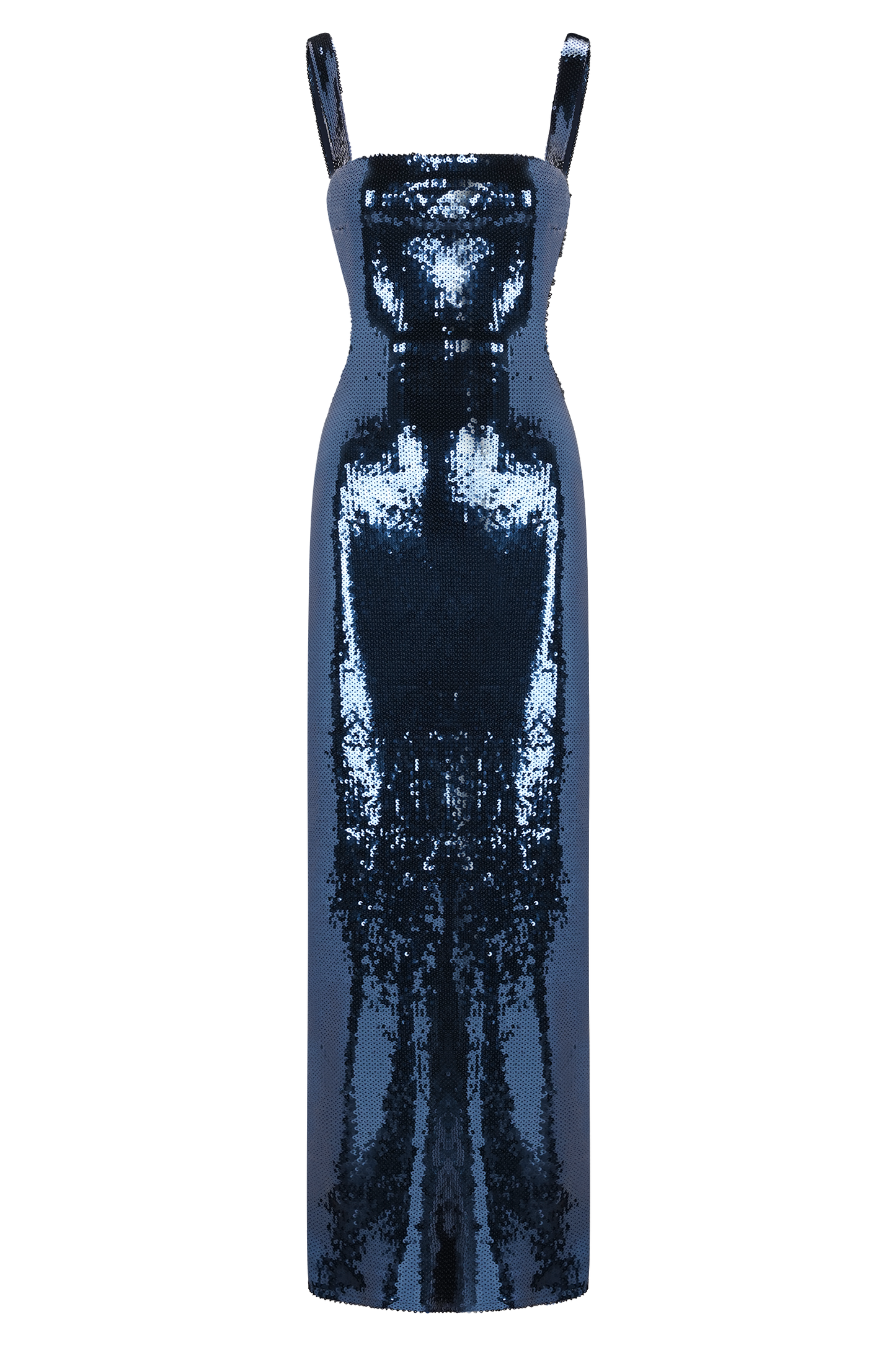 Adoria Sequin Cut Out Maxi Dress - Navy