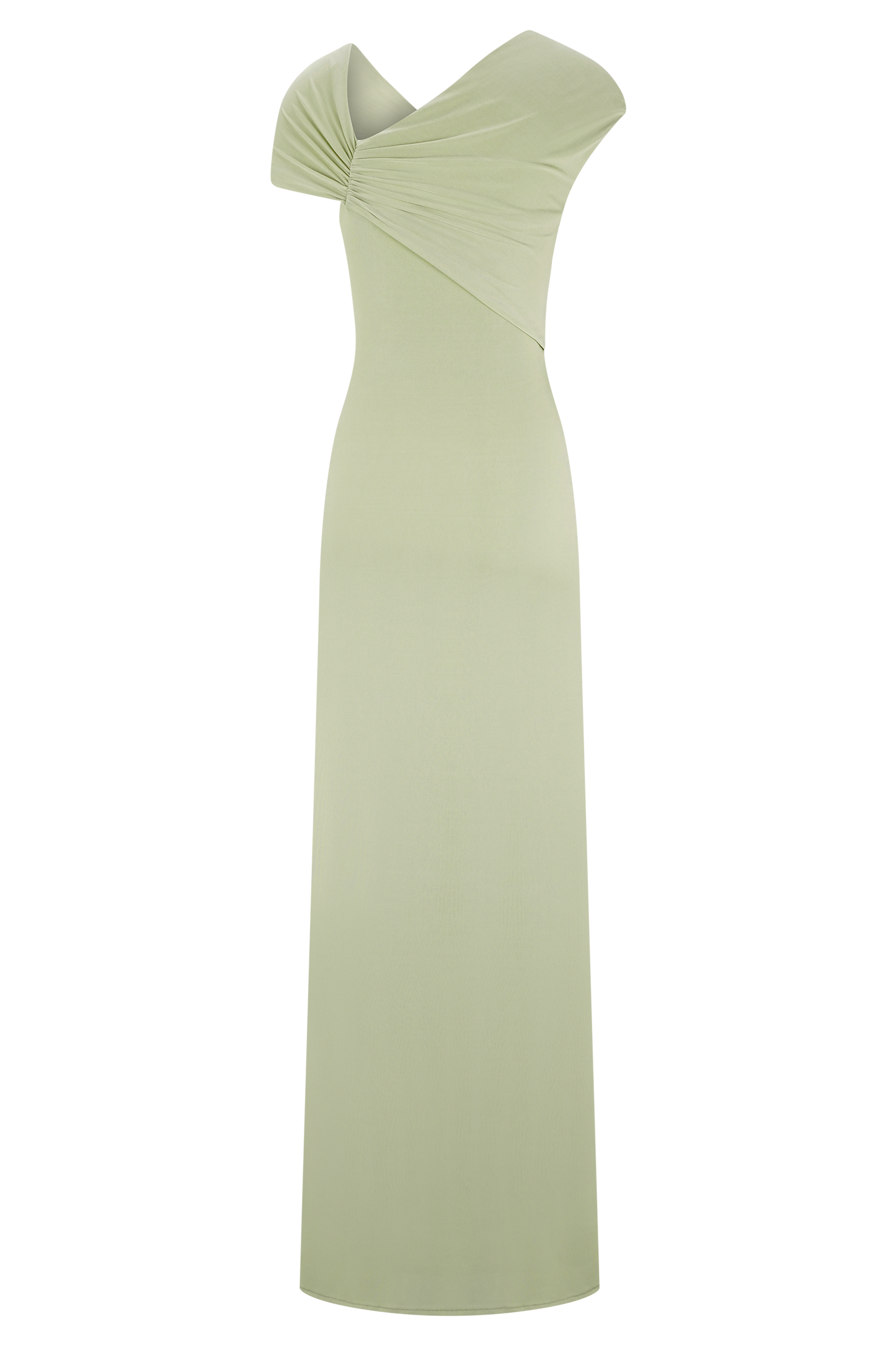 Ashford Asymmetrical Slinky Maxi Dress - Sage