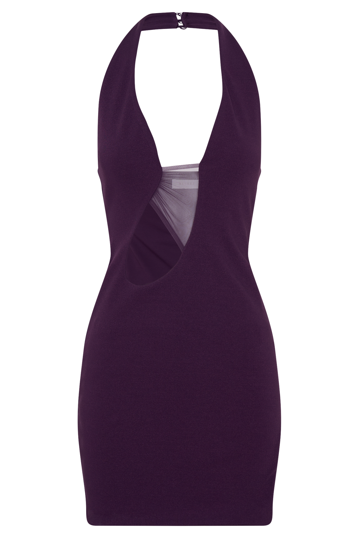 Aubree Crepe And Mesh Mini Dress - Purple