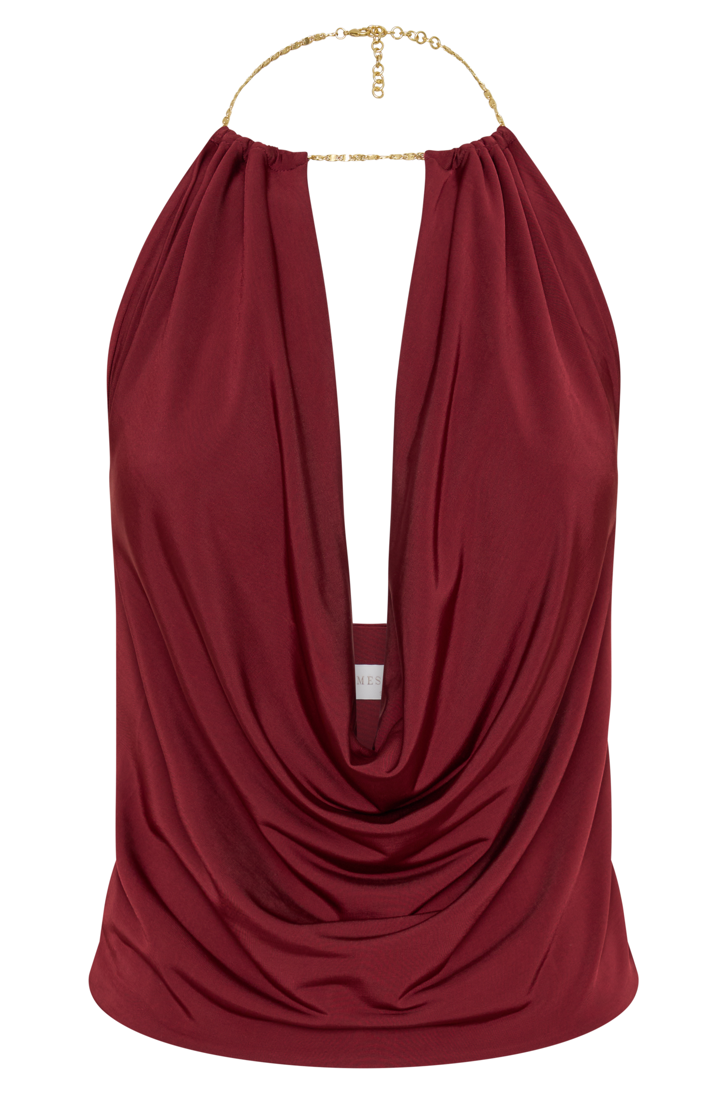 Banks Halter Neck Top With Hardware - Wine