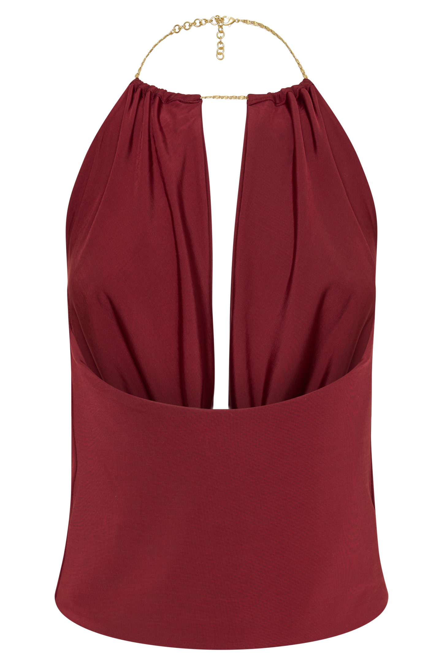 Banks Halter Neck Top With Hardware - Wine