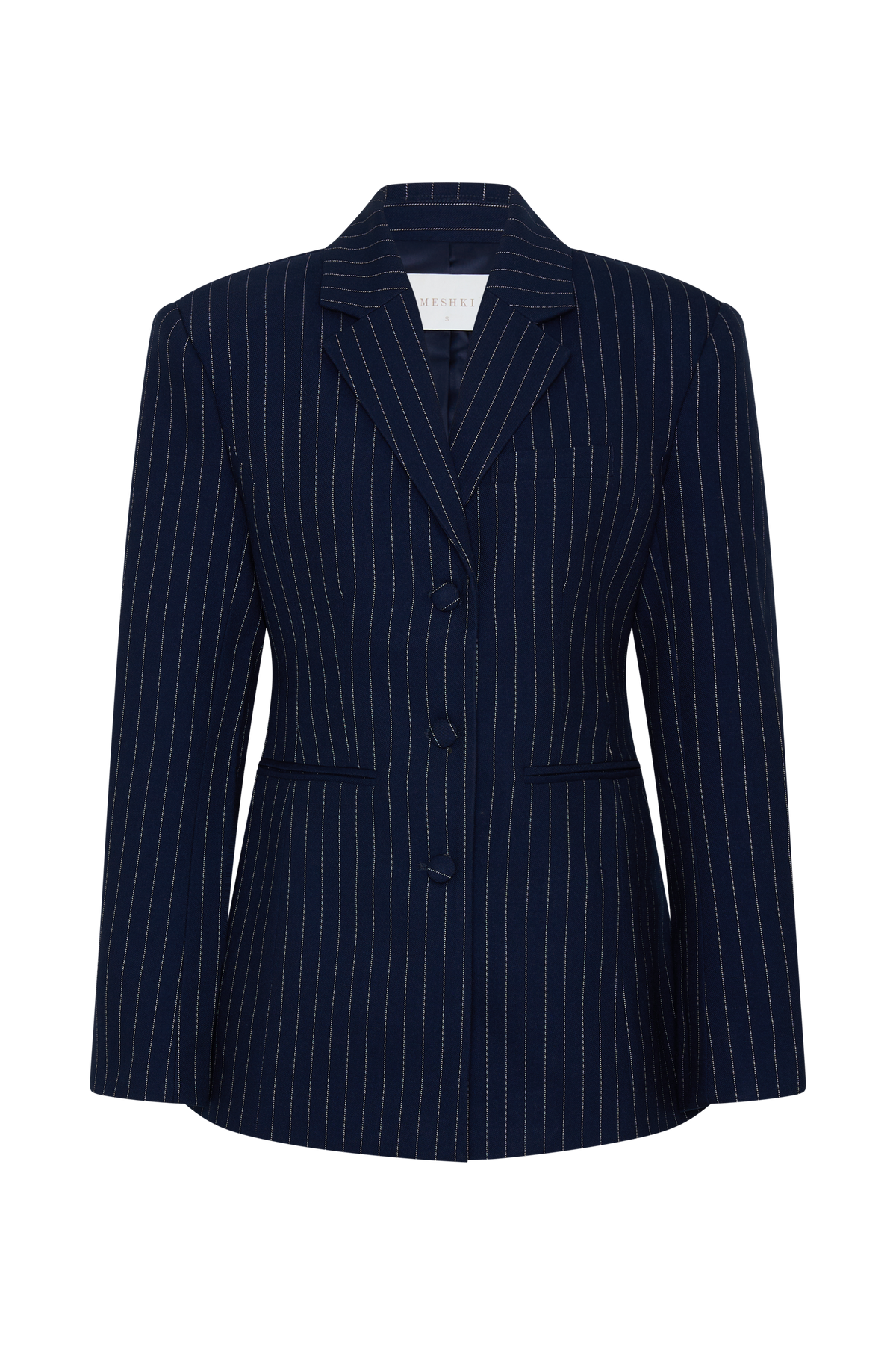 Bellamy Cinched Blazer - Navy Pinstripe