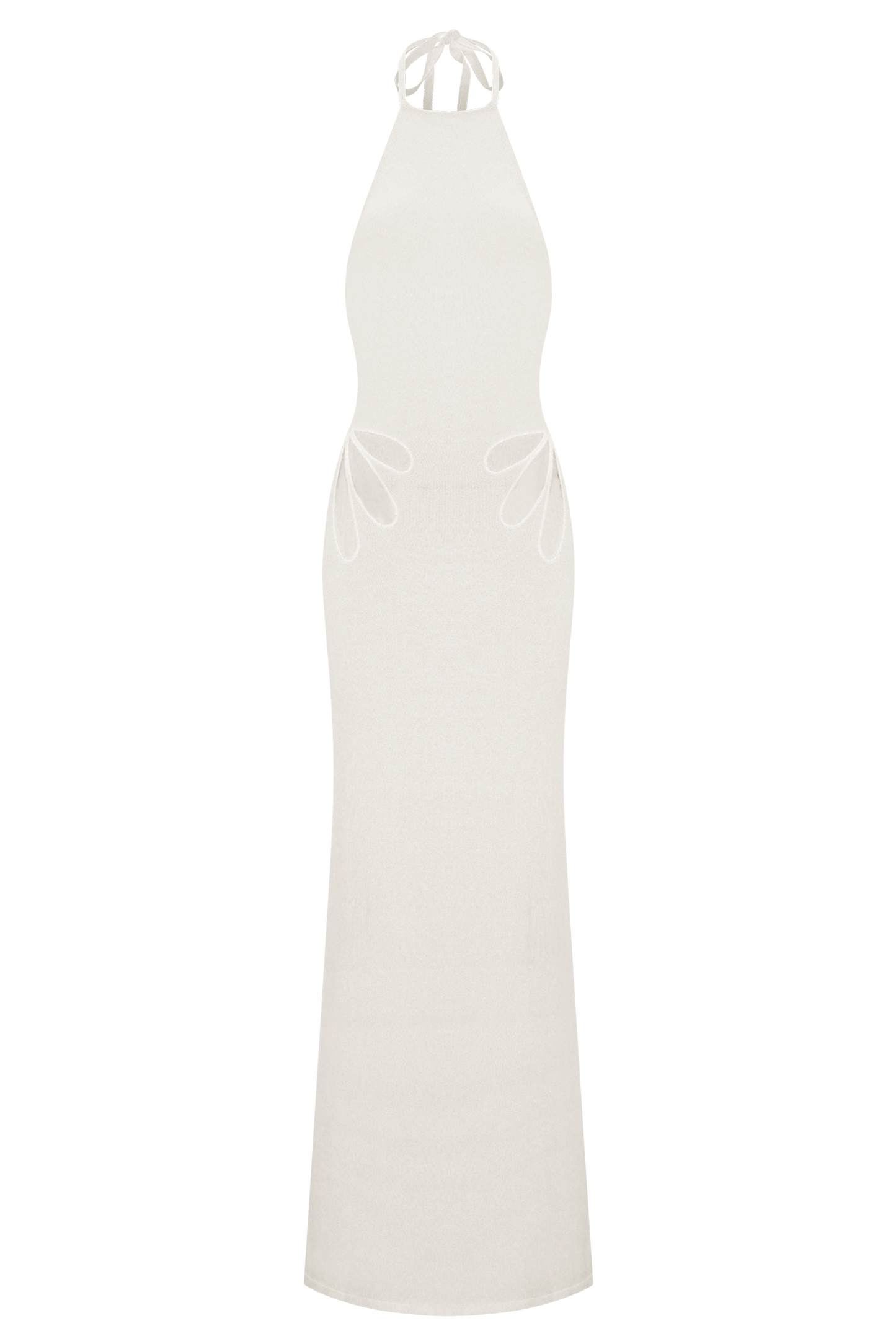 Brock Knit Halter Maxi Dress - White