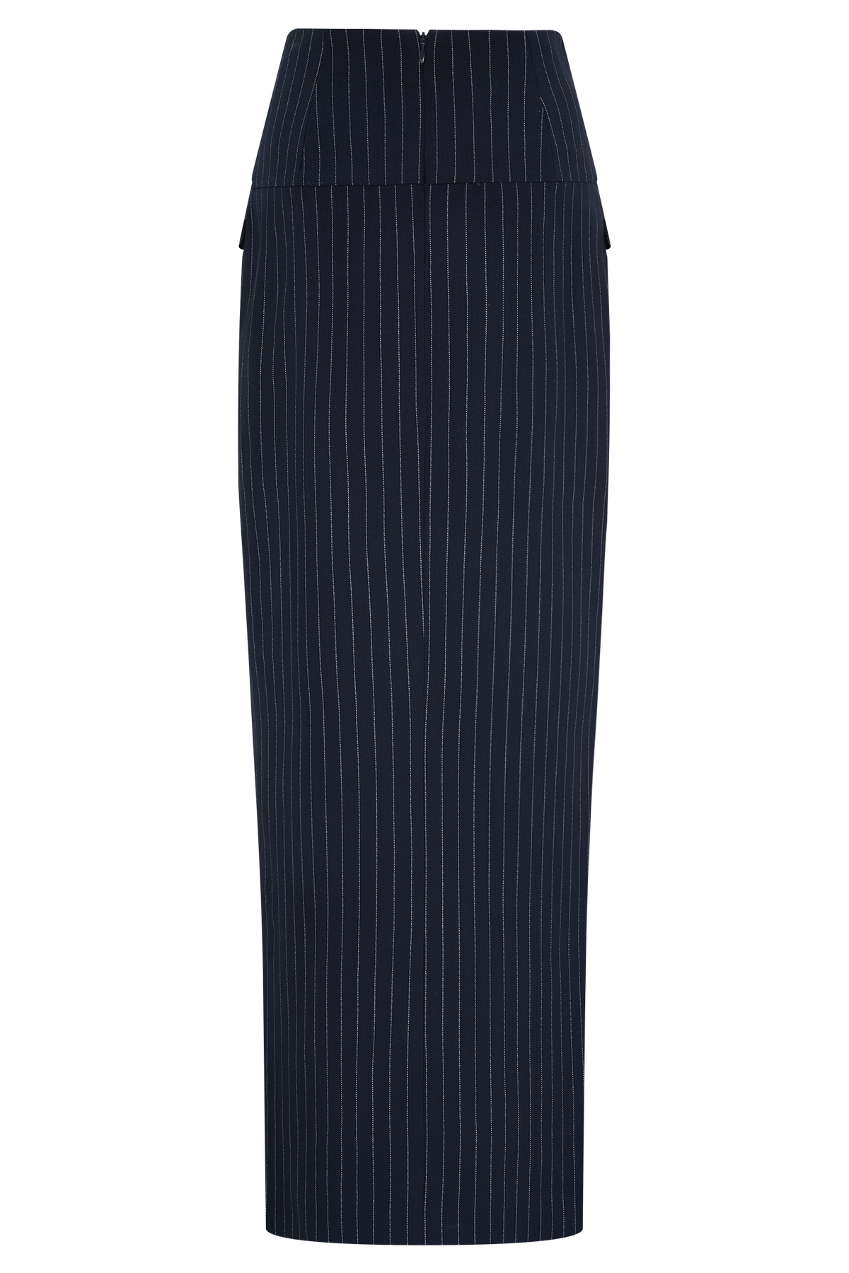 Cassie Column Maxi Skirt - Navy Pinstripe
