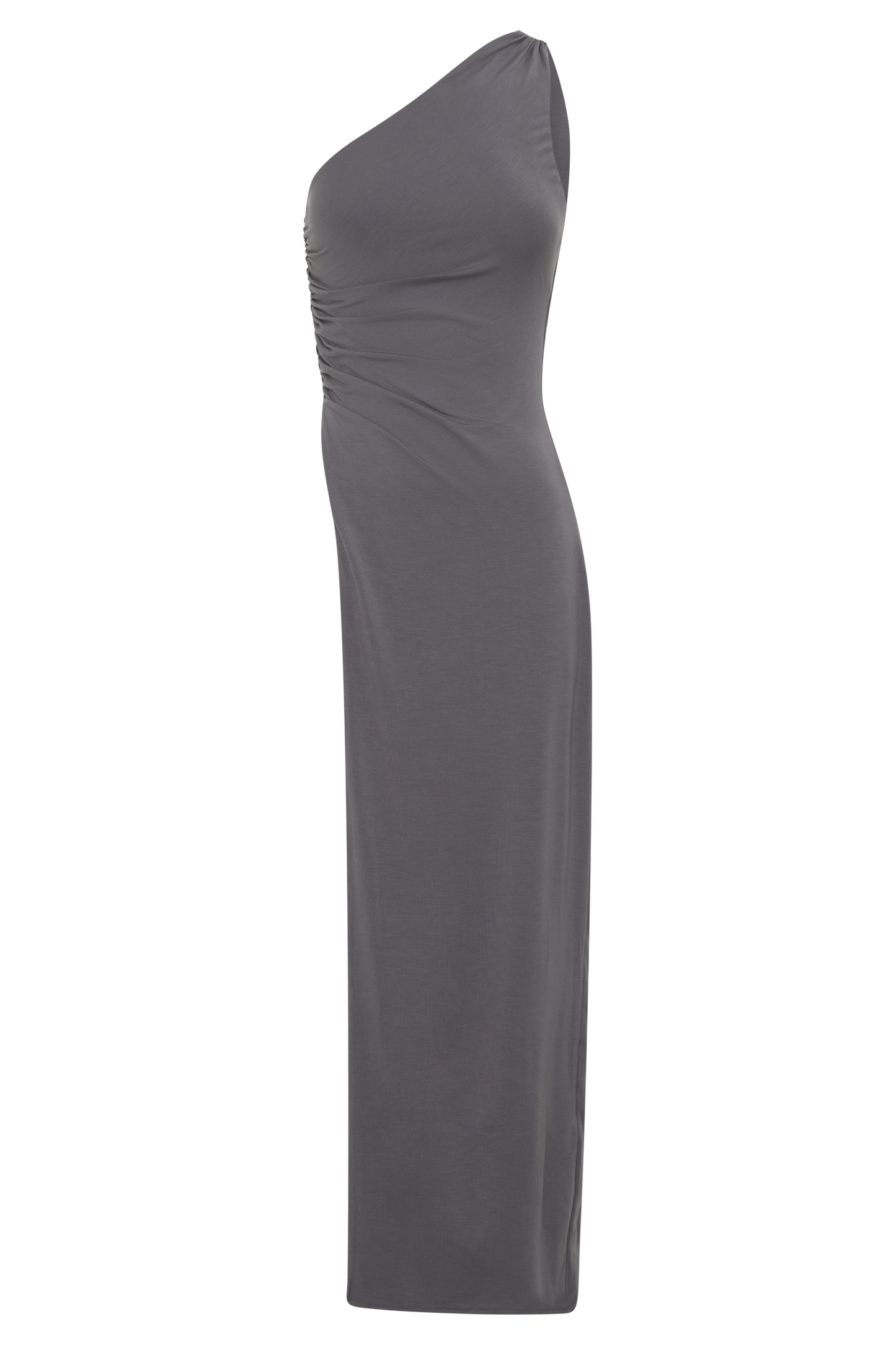 Coriona Long Line Top With Front Cut Out - Grey