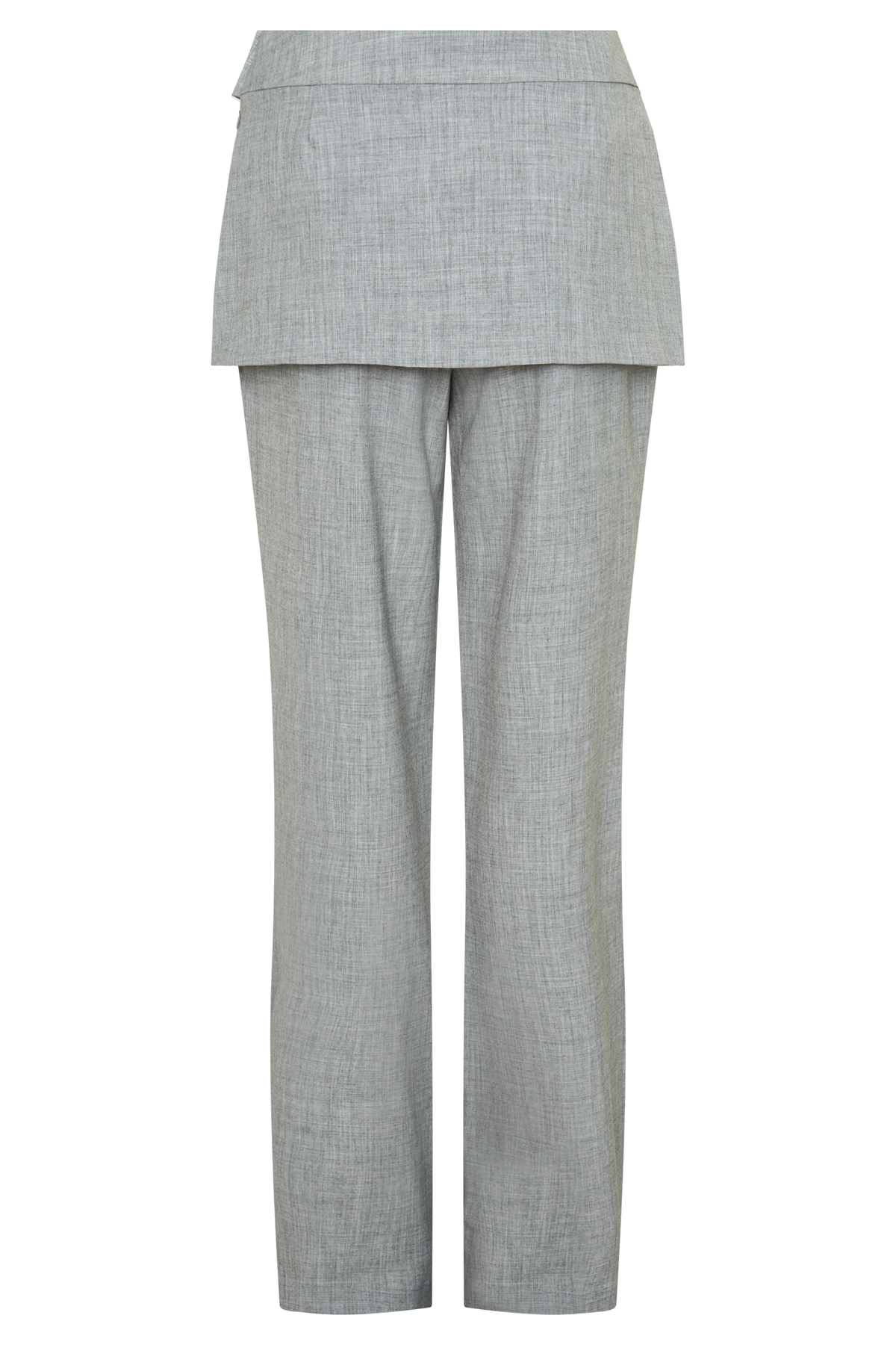 Daisy Wrap Skirt Straight Leg Pants - Charcoal Marle