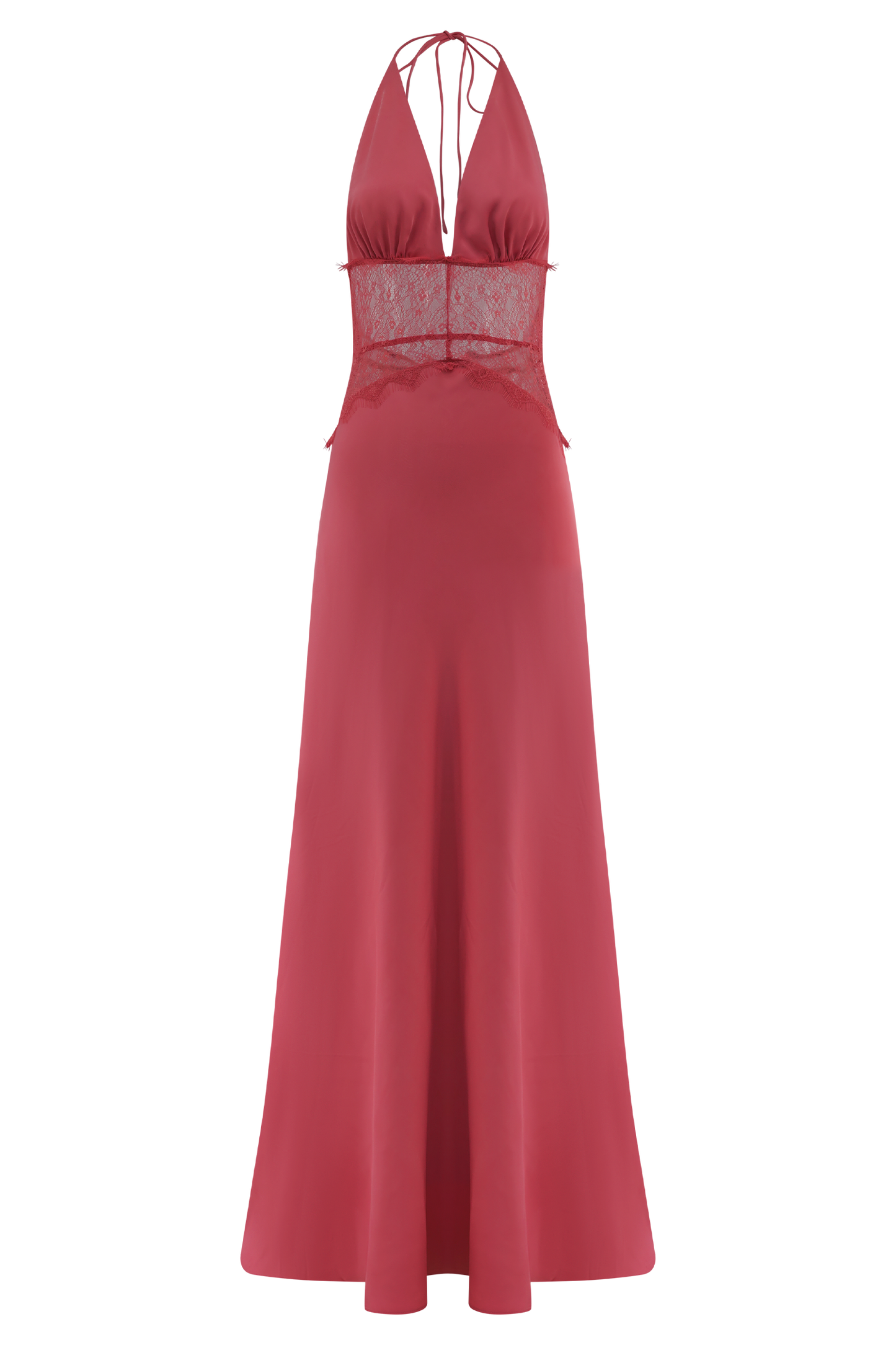Dinah Lace And Satin Maxi Dress - Blush Rose
