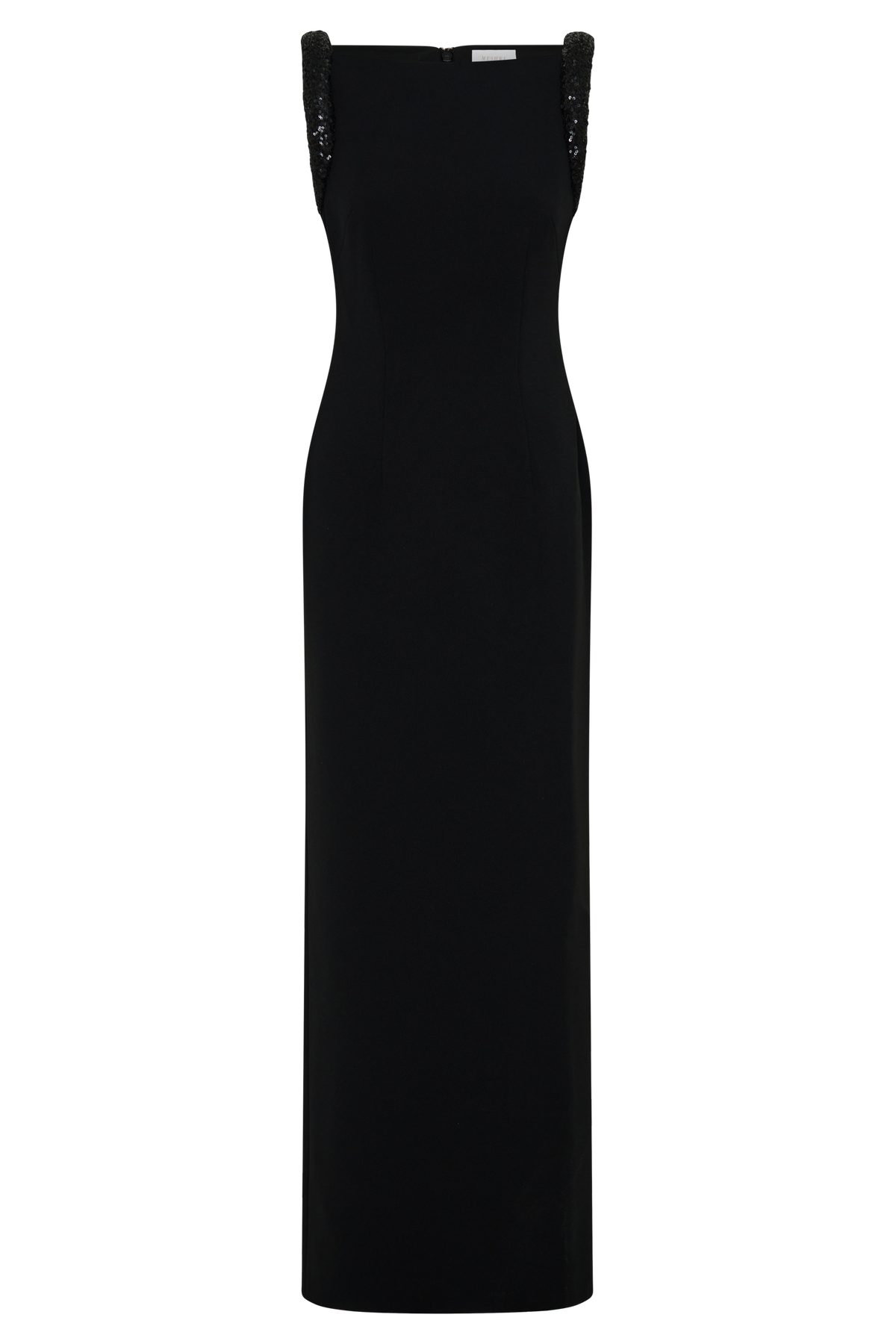Elsie Crepe Maxi Dress With Beaded Straps - Black