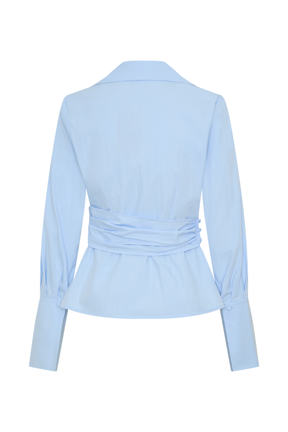 Eugenia Wrap Cotton Shirt - Blue
