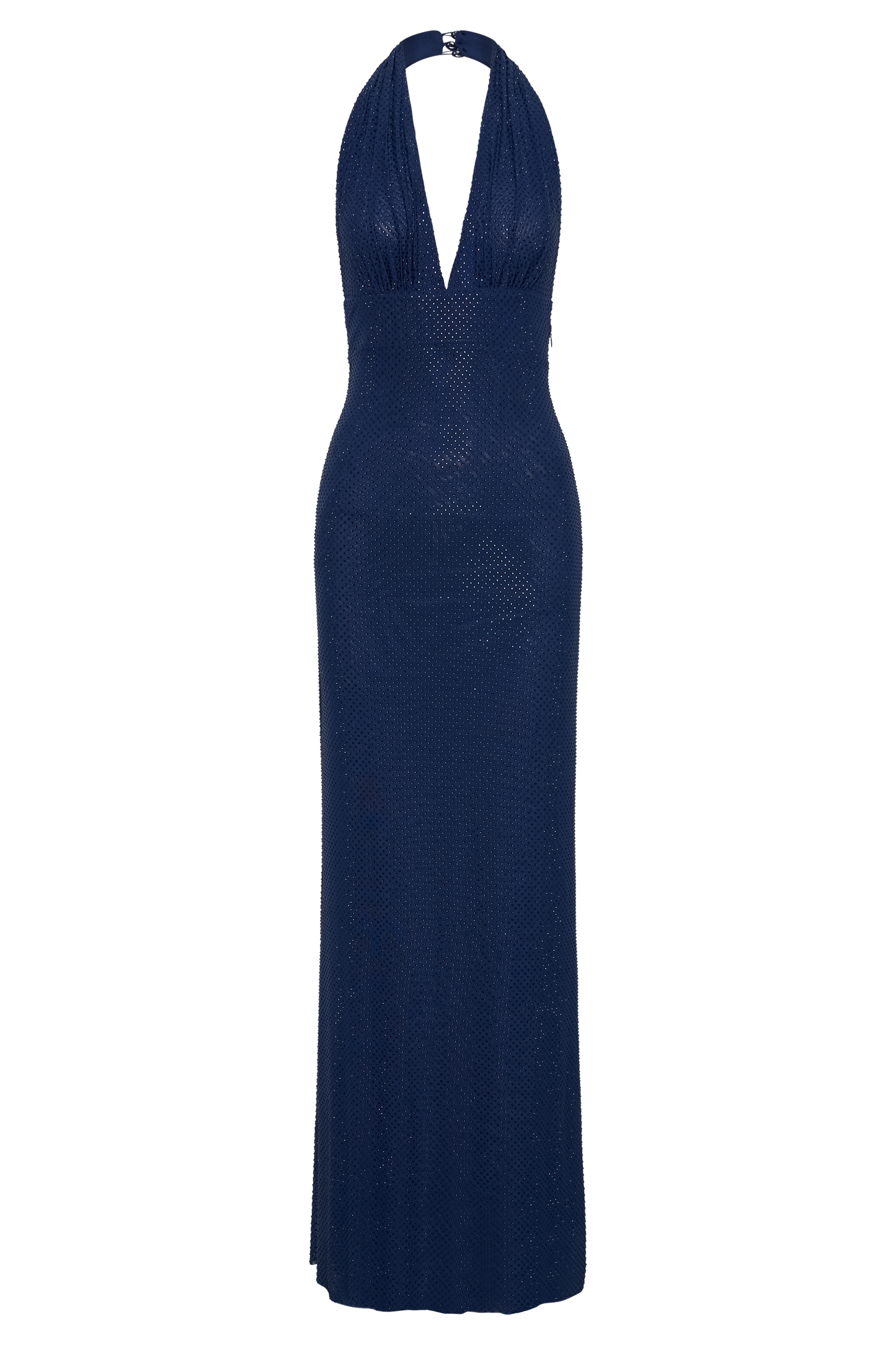 Harriet Halter Neck Diamante Maxi Dress - Navy