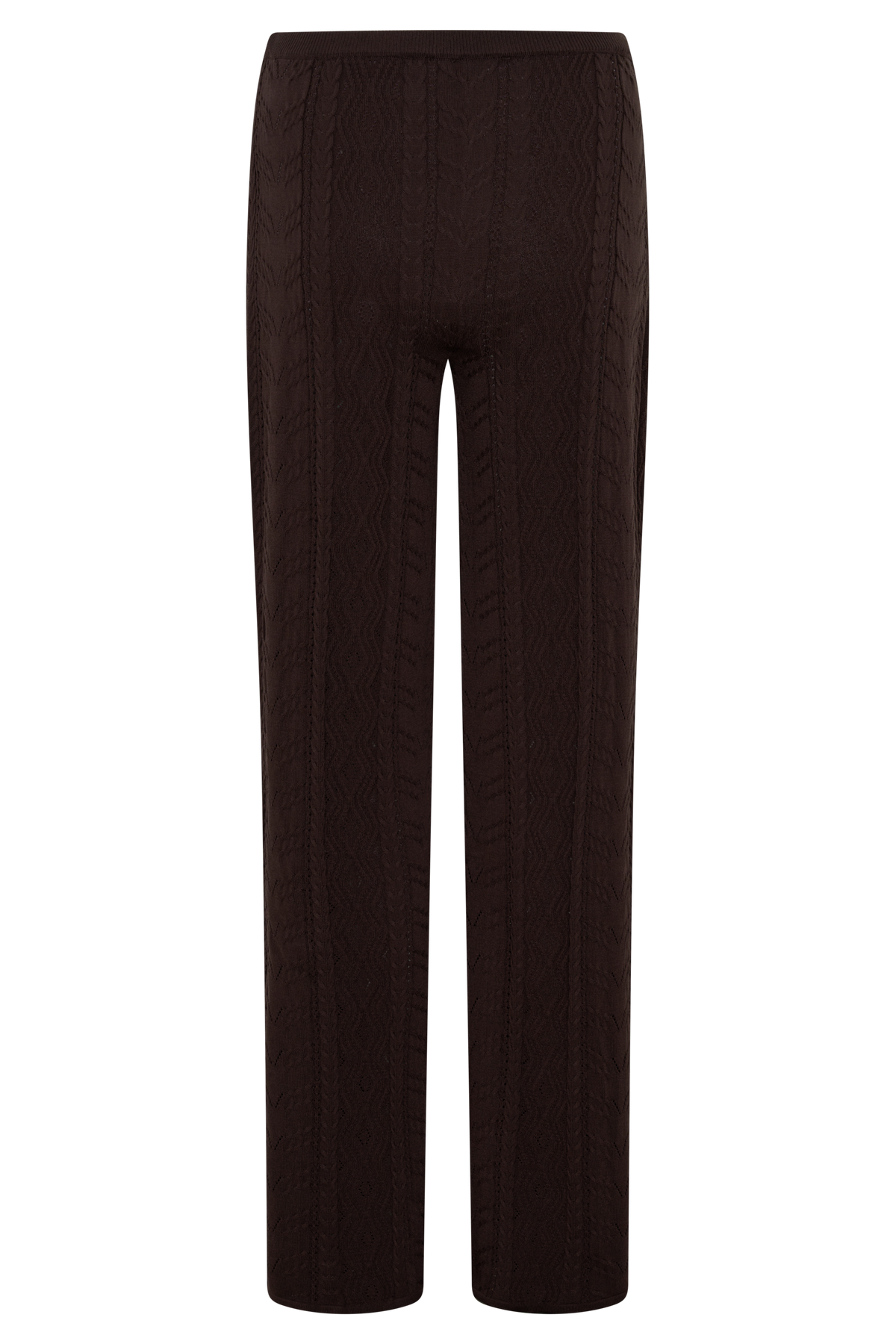 Jill Pointelle Knit Pants - Chocolate
